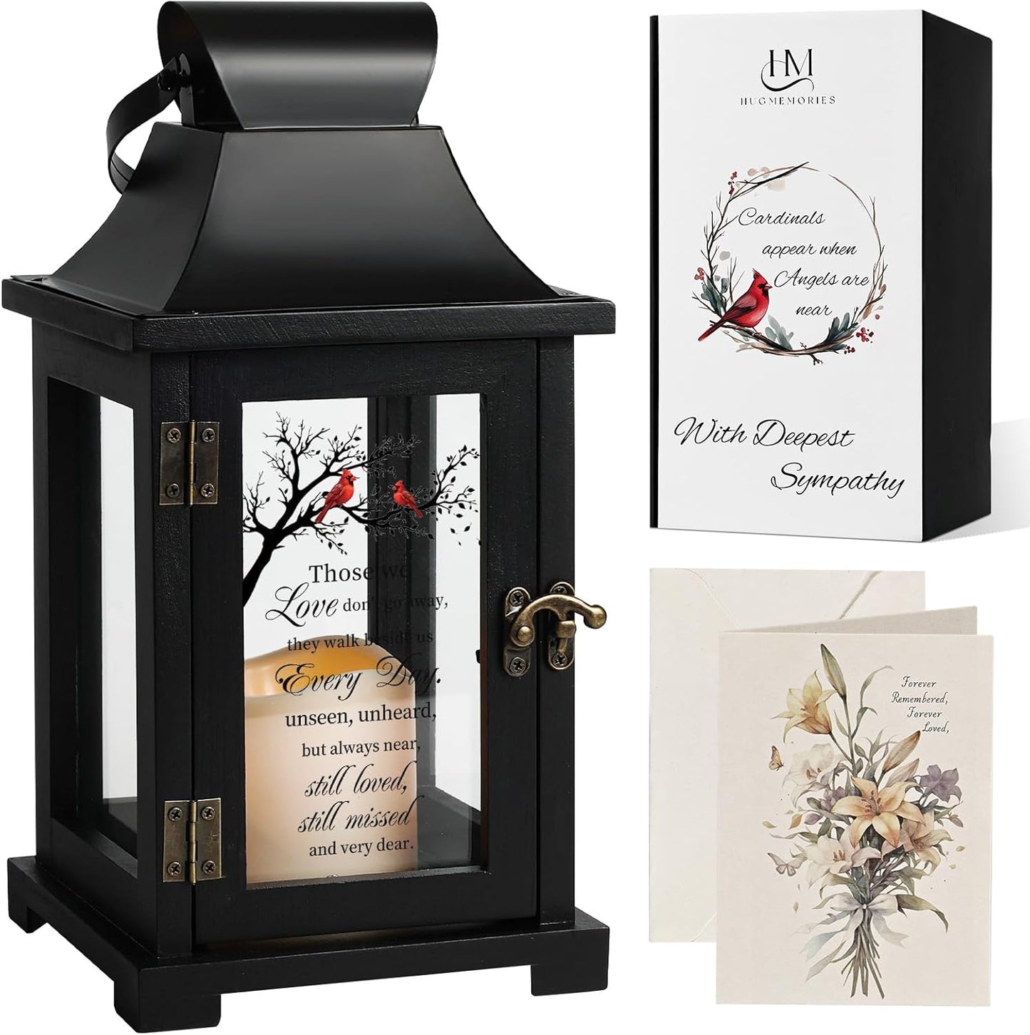 Memorial Lantern, Bereavement Sympathy Gifts for Loss of Loved One Mother Father, Bereavement Gifts Thoughtful Funeral Gifts in Memory of Loved One with LED Candle
