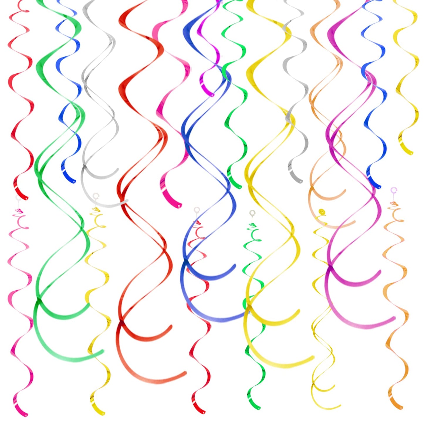 Colorful Ceiling Swirl Foil Decorations Hanging Plastic Streamer Themed Swirl Party Decoration for