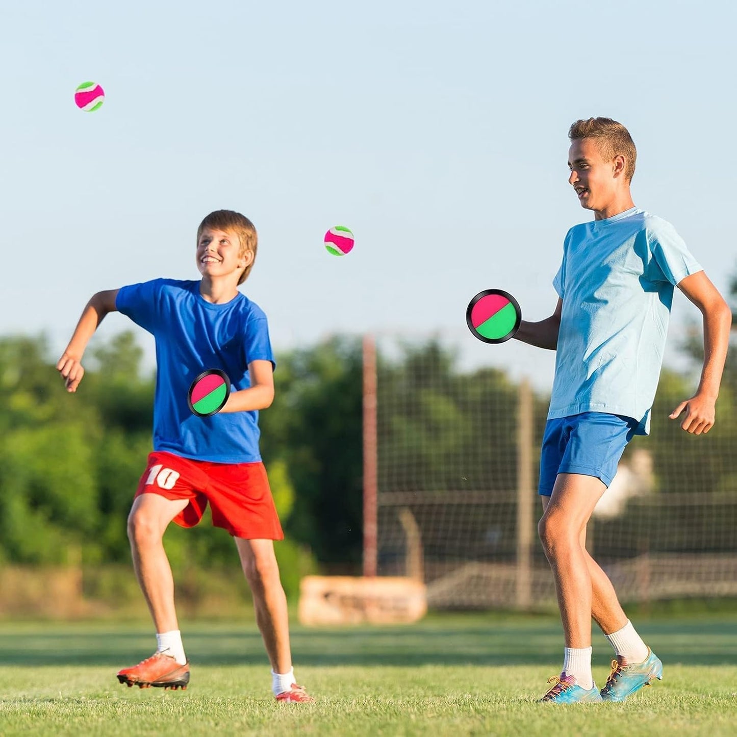 Cooraby Toss and Catch Paddle Game 5 Set Paddle Toss and Catch Ball Sport Games Suitable for Sports, Beach and Party Favor with Storage Bag, 10 Paddles and 5 Balls