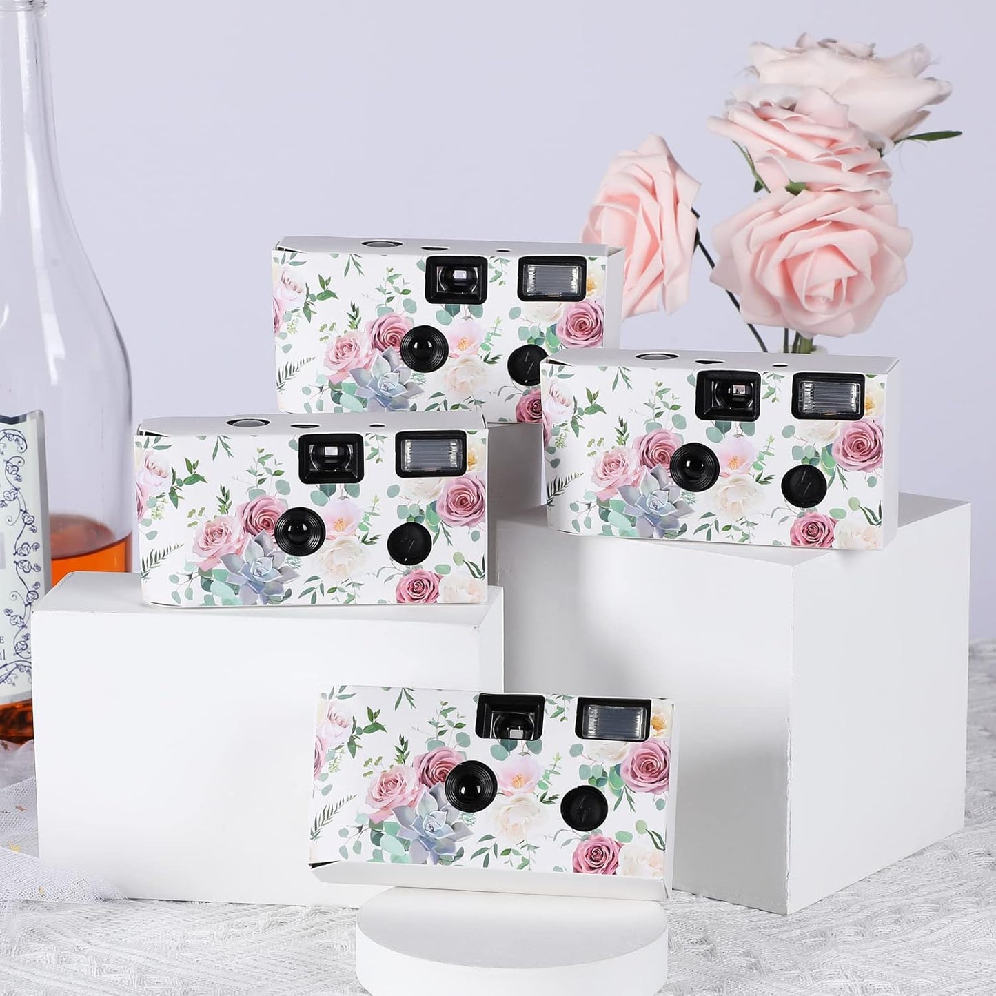 Zhengmy 4 Pack Disposable Camera for Wedding,34mm Single Use Camera with Flash One Time for Gathering Wedding Anniversary Travel Party Supply(Vibrant Style, Color Film)