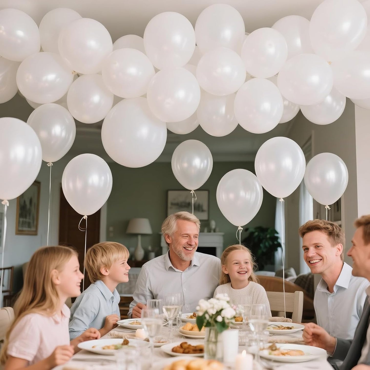 KAWKALSH Pearl White Balloon 12 Inch, 110pcs Latex Party Balloons Helium Bright Color for Birthday Baby Shower Wedding Party Supplies Arch Garland Decoration