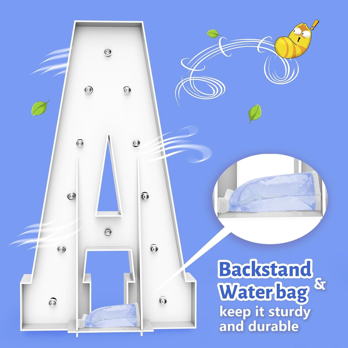 4FT Marquee Light Up Letters - Cool White Light Up Letters E with Fixed Water Bag, Party Decoration Large Marquee Light Up Letters can Be Used for Wedding Decoration, Birthday Party Decoration