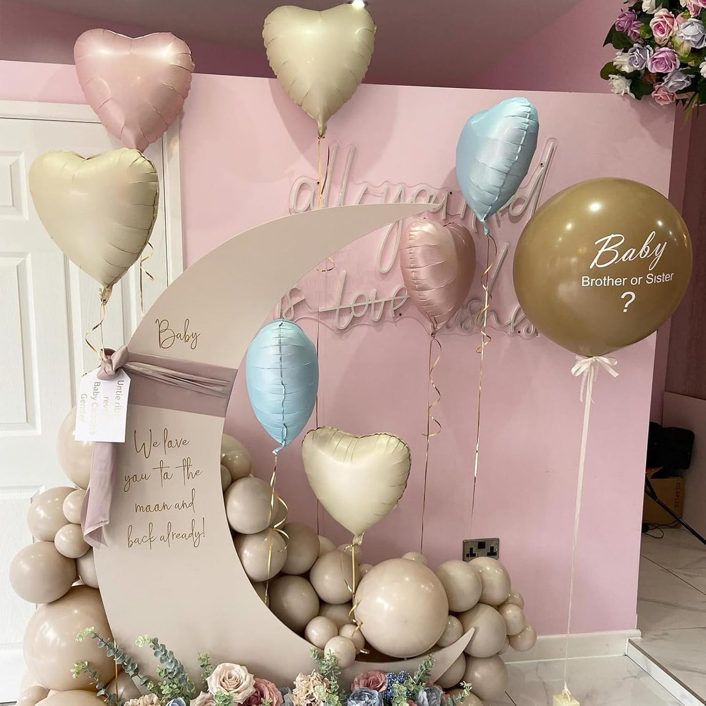 Pink White Heart Balloons,10Pcs Cream Baby Pink Foil Heart Shaped Balloons,18Inch Sand White Helium Balloon for Valentines,Engagement,Birthday,Baby Shower,Wedding Party Decorations