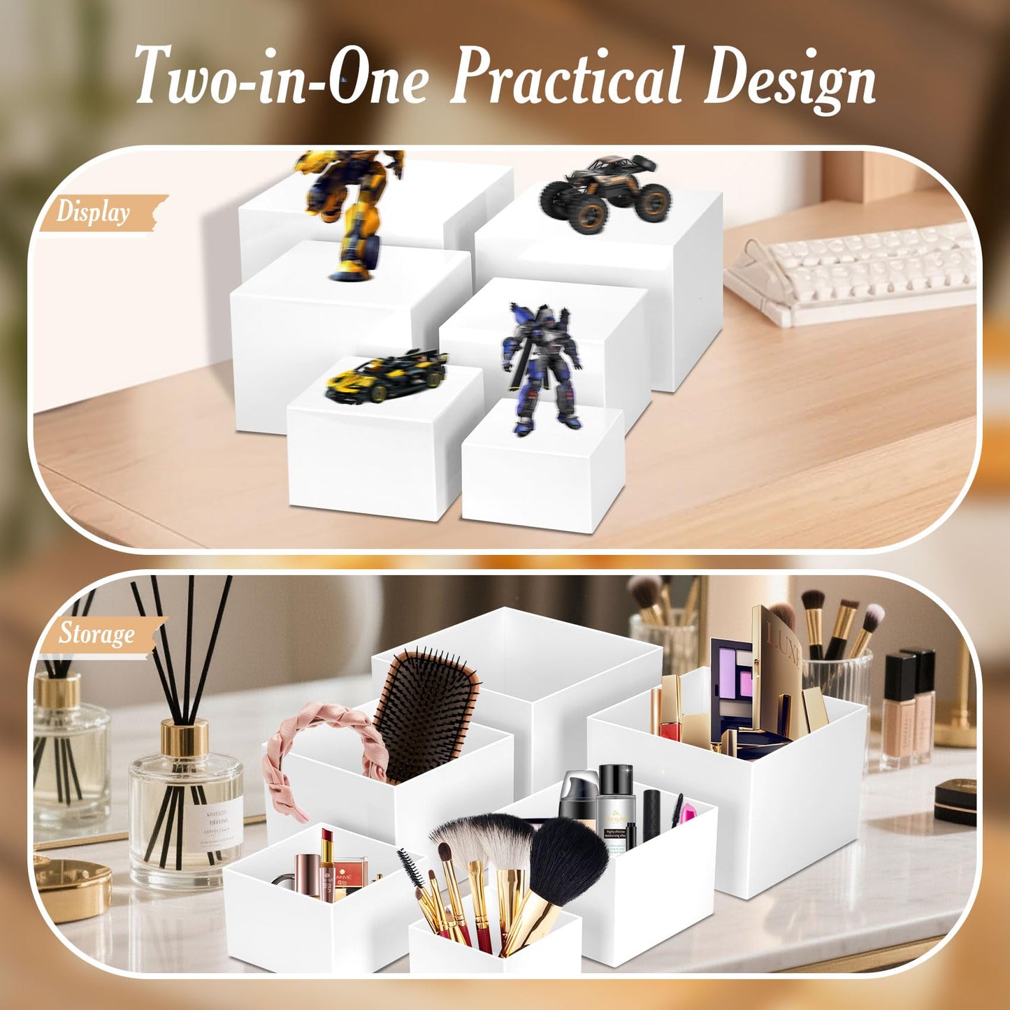 6 PCS Buffet Risers, Large Food Risers for Buffet Table, Dessert Display