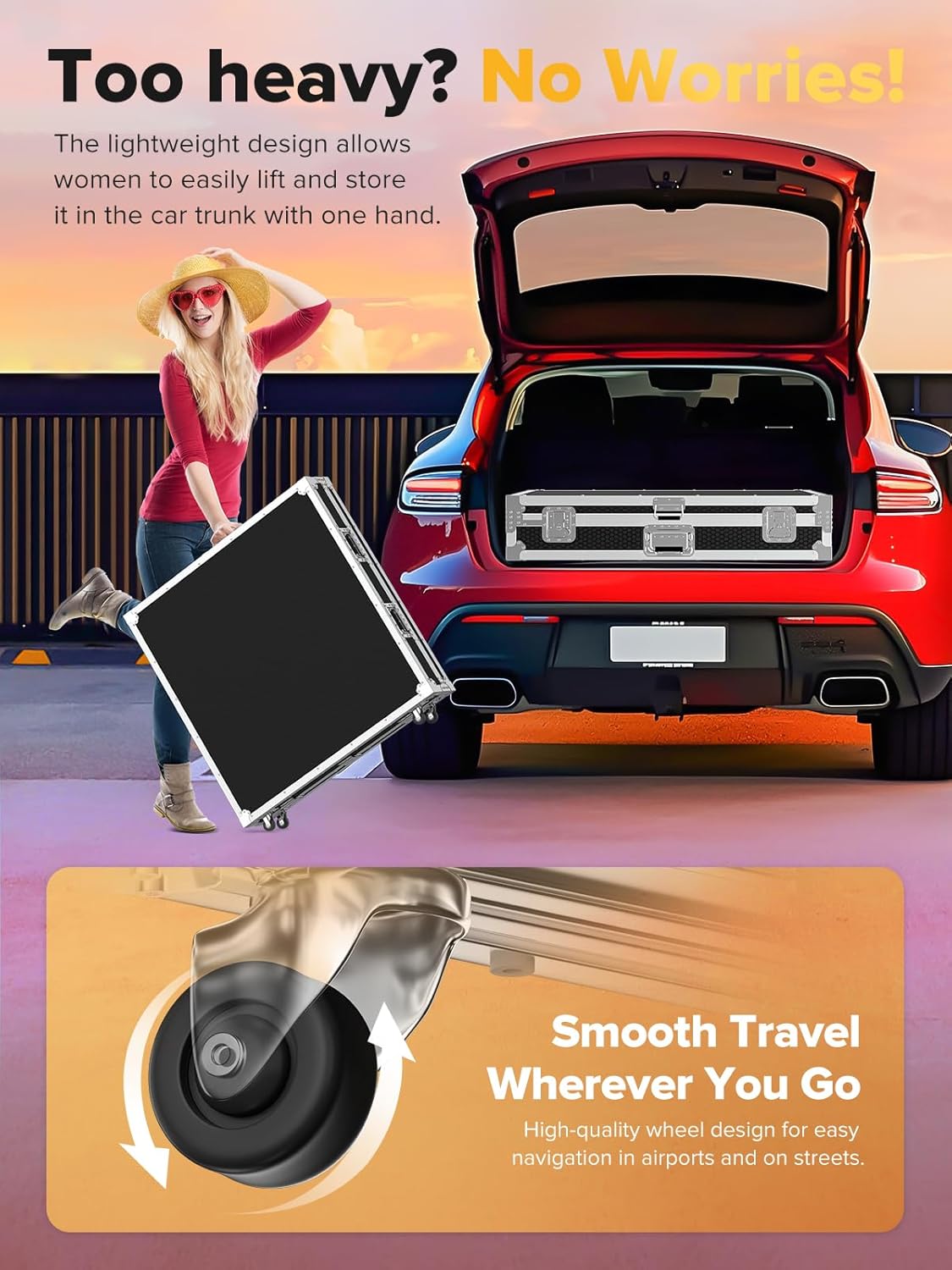 Portable Photo Booth, Photo Booth Machine Compatible with i Pad, Photo Booth Stand Shell Provide CyraTok Software Photobooth, Customized Logo,Flight Case, Ideal for Weddings, Parties & Business Use