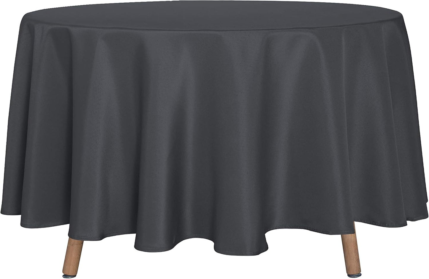 sancua Round Tablecloth - 90 Inch - Water Resistant Spill Proof Washable Polyester Table Cloth Decorative Fabric Table Cover for Dining Tables, Buffet Parties and Camping, Grey
