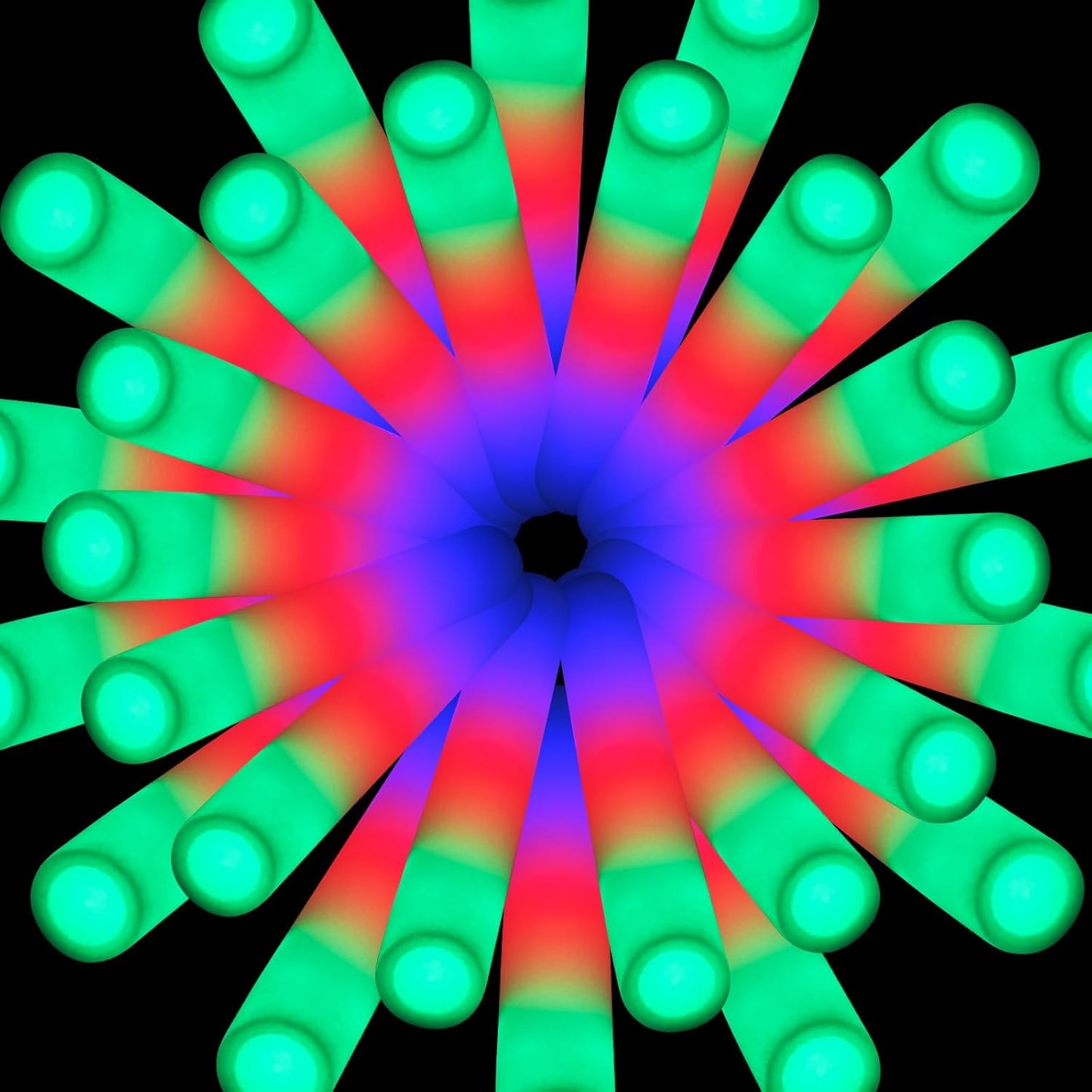 AOWDIAO 100 Pcs 16″ Foam LED Glow Sticks, 3 Light Up Modes, Party Favors for Wedding, Festival & More