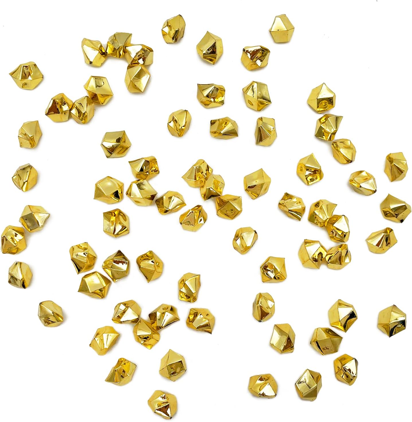 Fake Crushed Ice Cubes, Vase Fillers, 650 Pcs Golden Reusable Artificial Ice Cubes for Wedding Decor