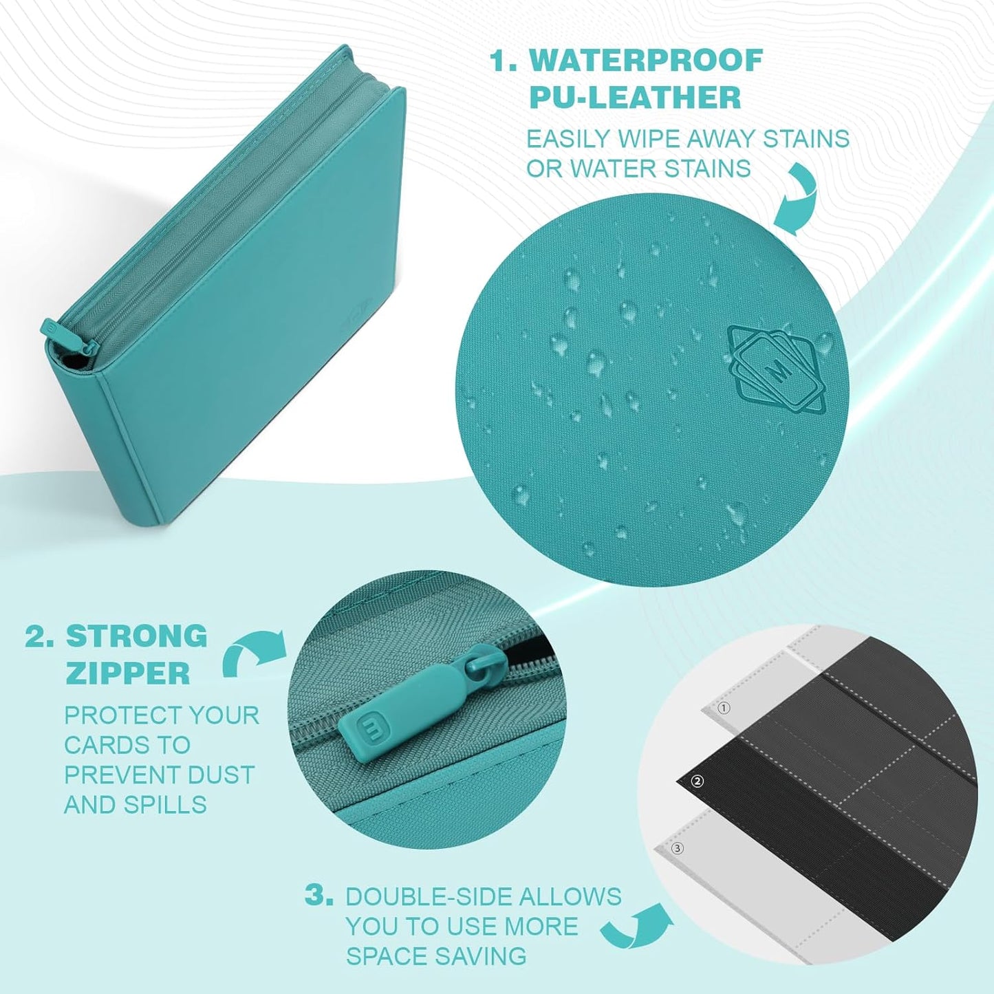 Premium Card Binder 16 Pocket,Trading Card Binder Holds up to 1000+Cards Sturdy Card Collection Album, Card Holder Folders for MTG, TCG, Game Cards & Sports Cards