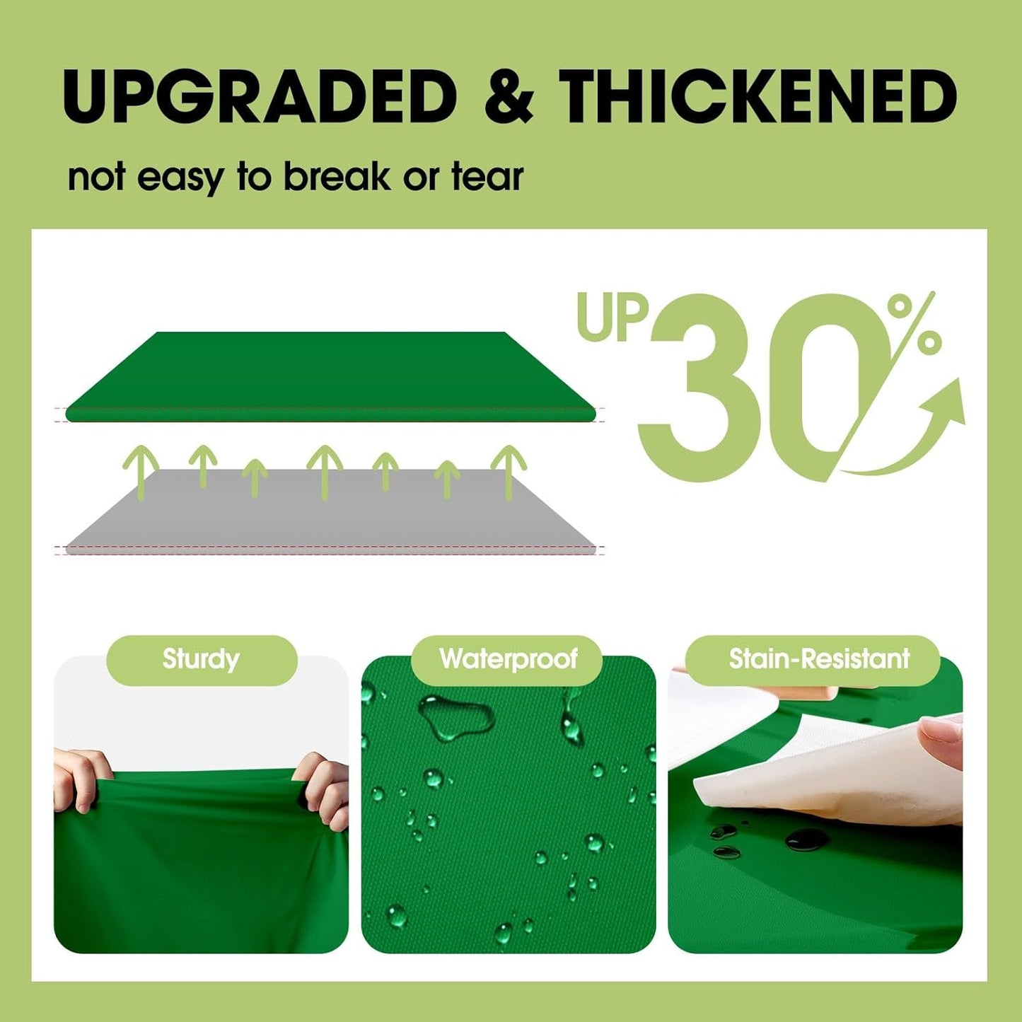 Pureegg Plastic Table Cloth Disposable 10 Pack, 84'' Round Table Cloths, St Patricks Day, Christmas Decorations, Tablecloths, Round, Forest, Emerald, Plastic Cover, Leakproof & Sturdy, Green