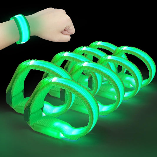 M.best 8pcs LED Light Up Bracelets Glow Flashing Wristbands Glow in The Dark Party Supplies for Wedding, Raves, Concert, Camping,Sporting Events, Party