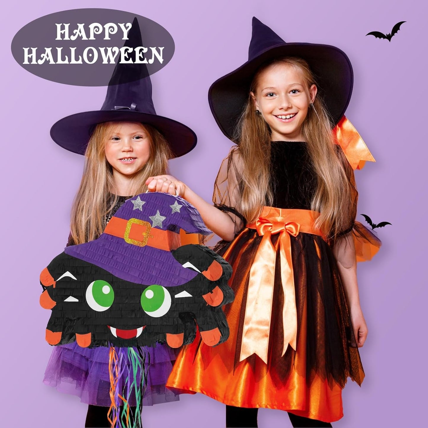 WERNNSAI Halloween Pinata - Halloween Party Game Decorations for Kids Birthday Theme Party Supply Baby Hallo-ween Costume Party Decoration with Bat Blindfold