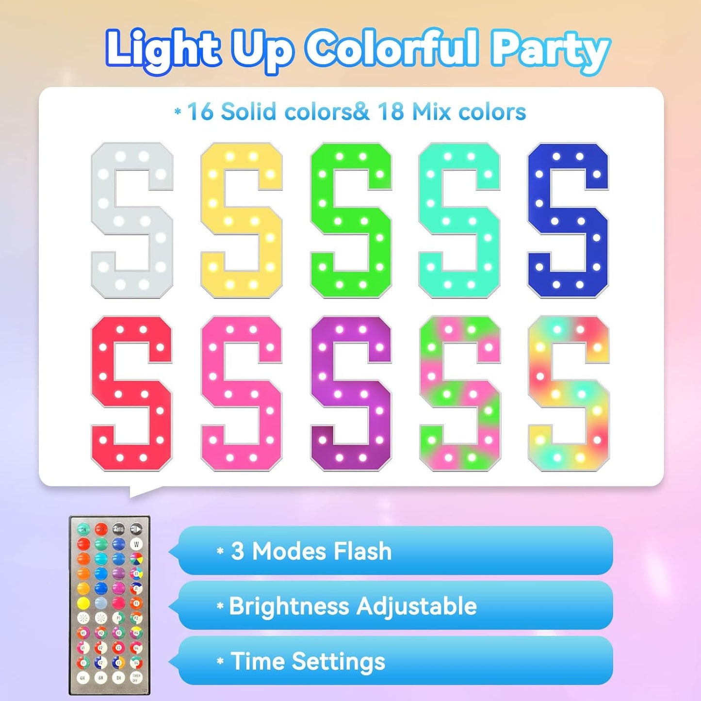 Ledido 4FT Marquee Light Up Letters, 34 Colors Changing Marquee Letter 4 Feet Tall with Remote, Big Letters for Party Wedding Graduation Birthday Decorations, Large Light Up Letter Z