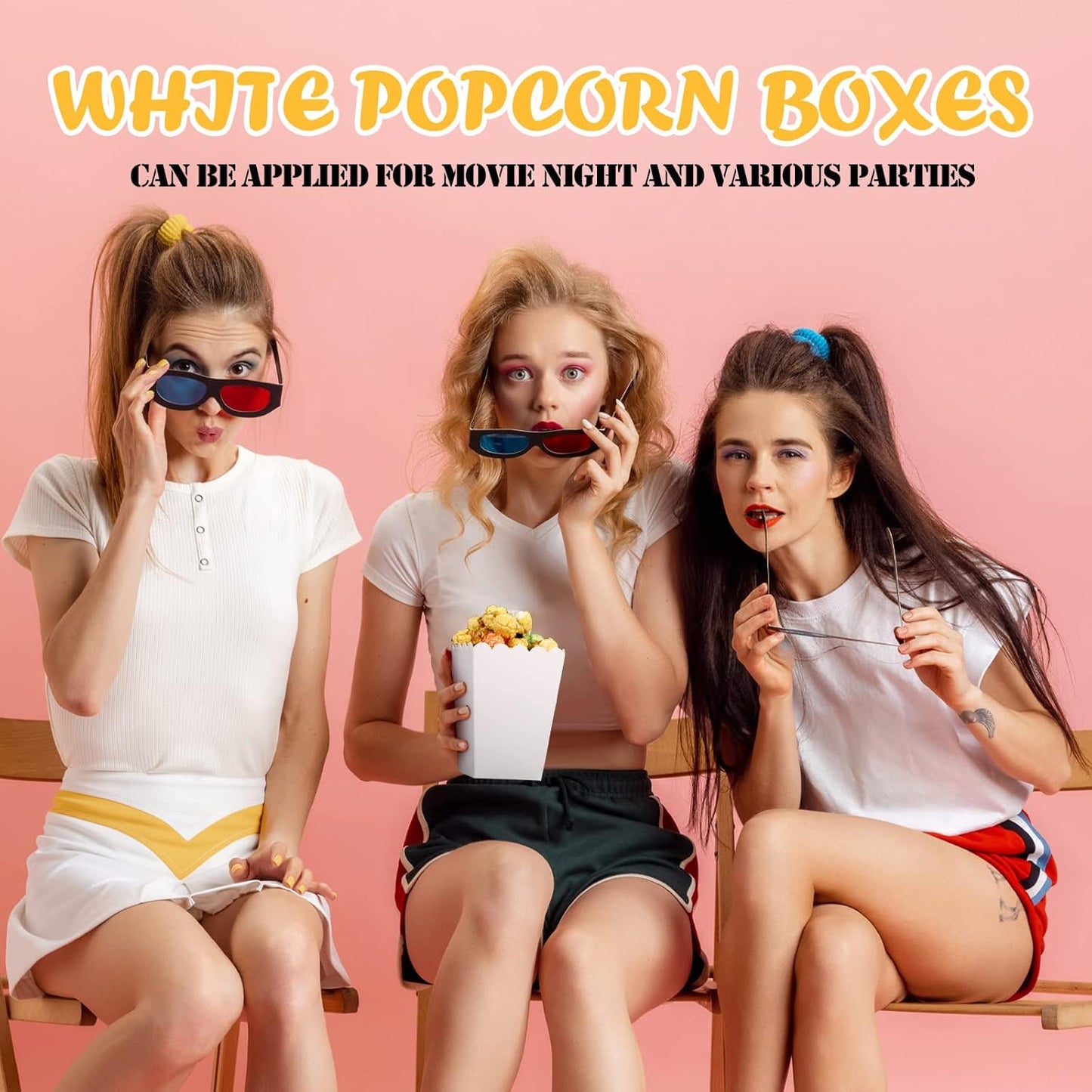 Zopeal 200 Pcs Mini Popcorn Boxes and Clear Treat Bag Set, Bulk Popcorn Bags Open Top Paper Popcorn Containers with Treat Bags Popcorn Candy Boxes for Movie, Party, 3 x 4 Inch (White)