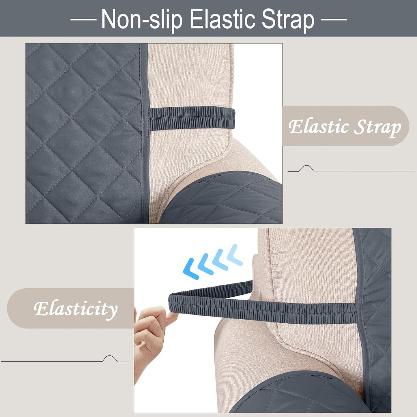 Reversible Loveseat Sofa Covers Couch Cover Furniture Protector(Loveseat Small,Dark Blue/Light Grey)