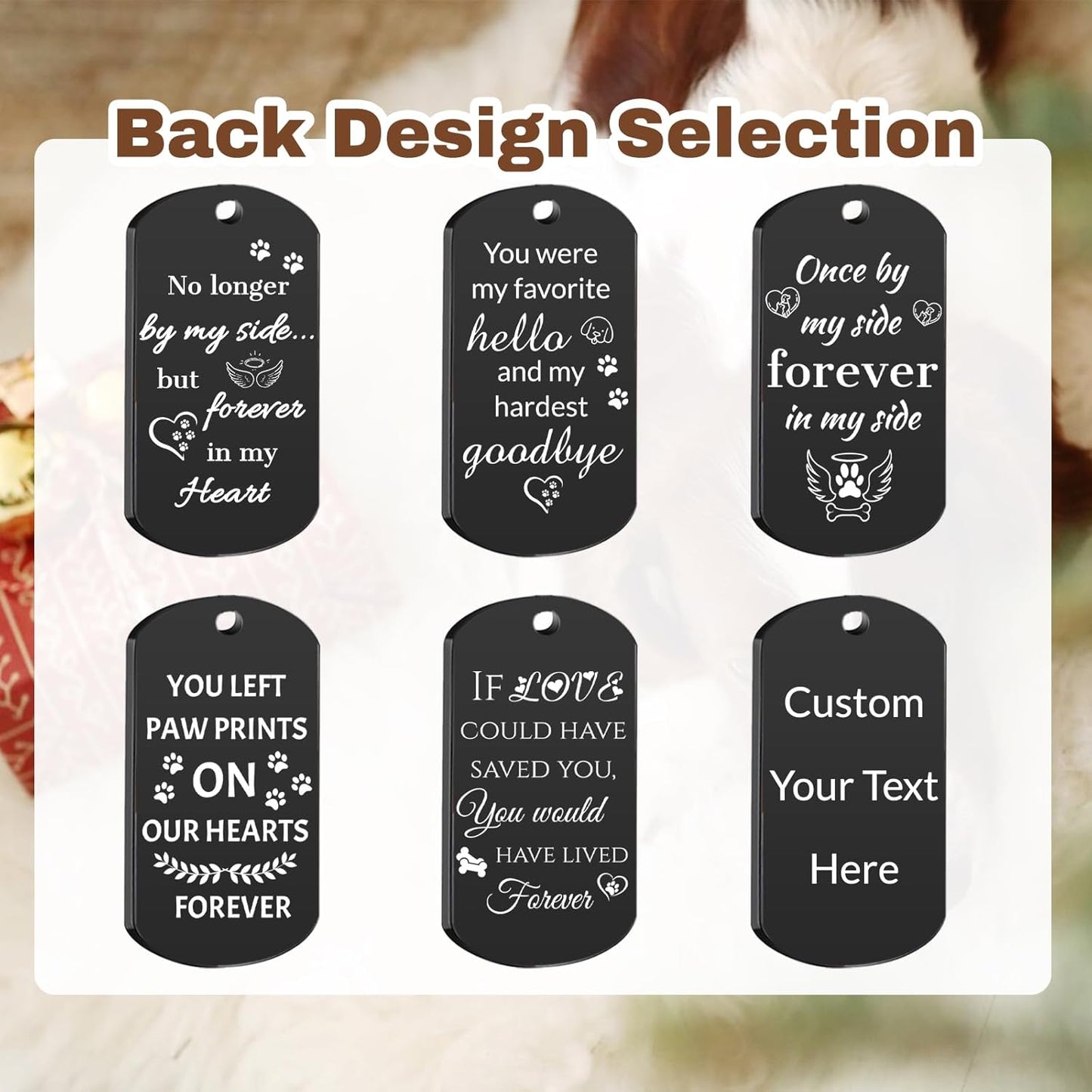 Custom Dog Memorial Photo Keychain Personalized Sympathy Gifts for Loss of Dog Memorial Passing Away Gifts for Dog Cat Lovers (01-Black)