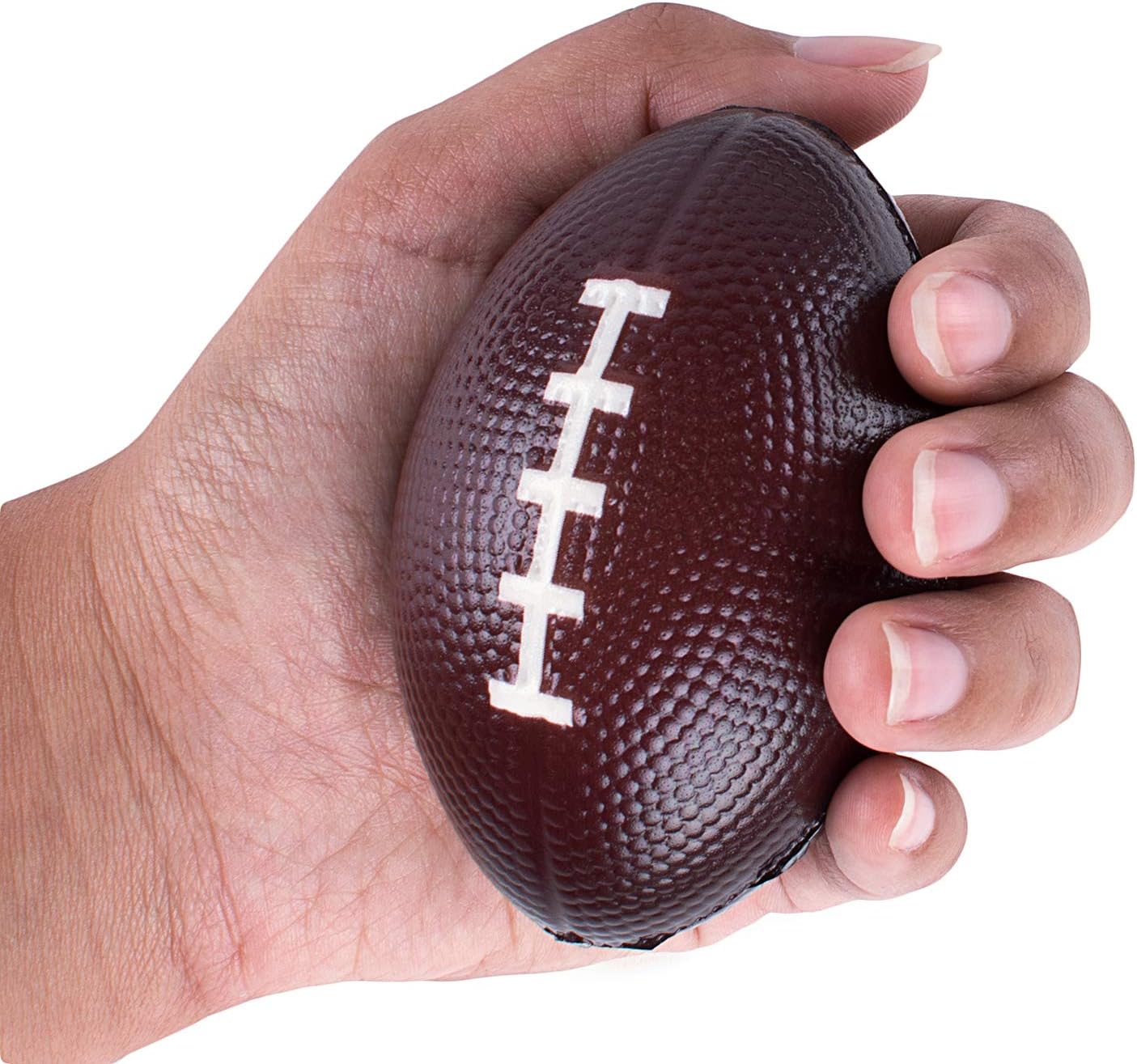 Super Z Outlet Mini Foam Sports Balls 24 Pack for Kids Adults Mini Baseball Football Basketball Soccer Stress Bulk Toy Game Party Decoration Small Relaxable (Football)