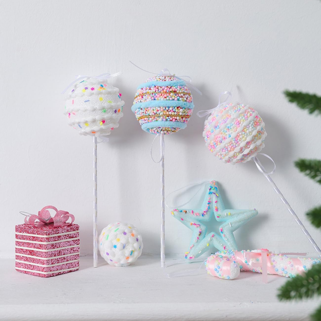 LANGXUN 6pcs Lollipop Candy Land 2025 Xmas Birthday Party Wedding Suppiles Decoration, Hanging Candy Cane Christmas Tree Décor, Christmas Decorative Hanging Ornaments Crafts