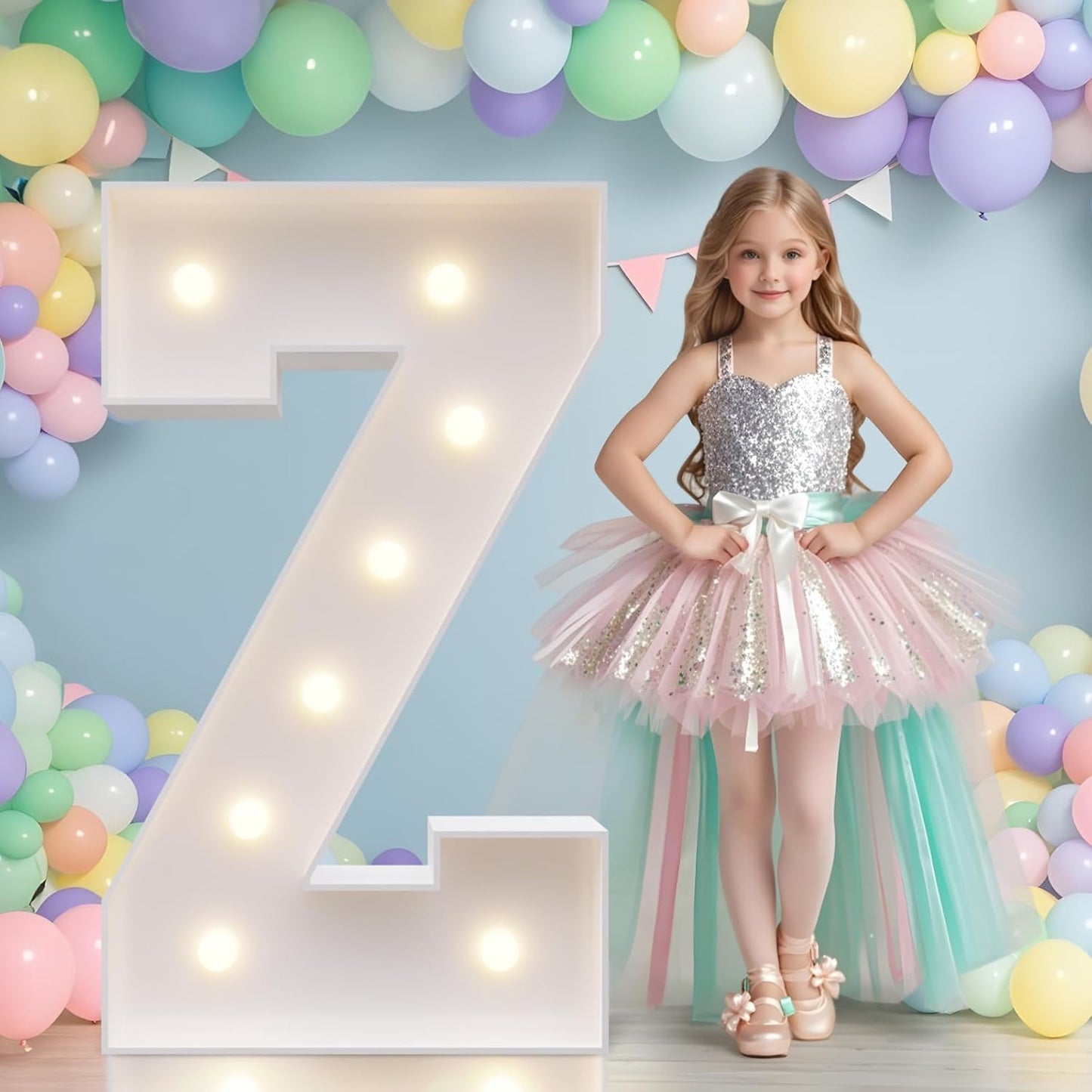 JoyMuse Marquee Letters 3 Feet Tall, Light Up Letters 3FT with Lights, Large Letters for Party, Letter Z Light Up Letters for Baby Shower Wedding Proposal Graduation Birthday Decorations