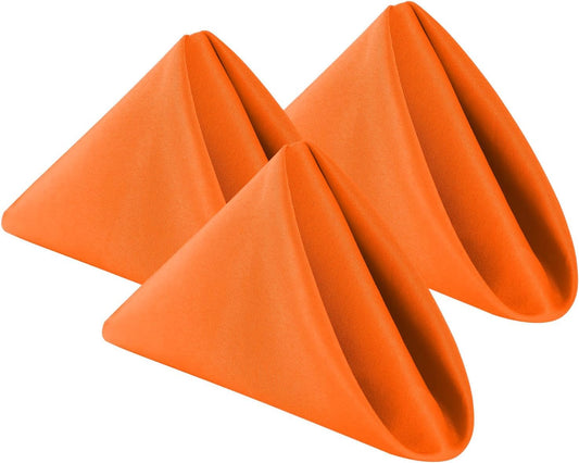 Cloth Napkins 20x20 inch Washable Polyester Dinner Napkins Soft Table Napkins for Wedding Party Dining Banquet(Orange,100PCS)