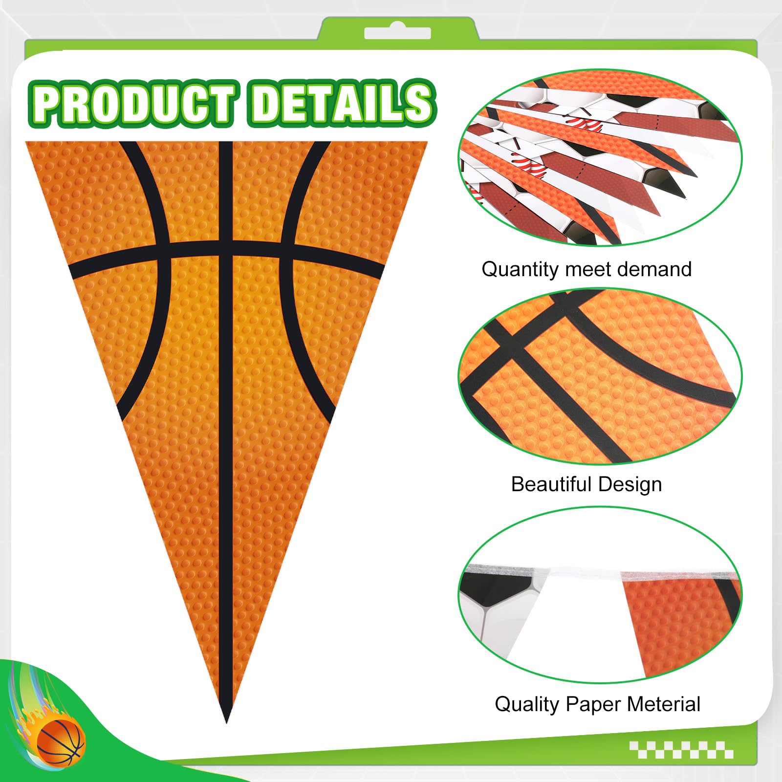 HESTYA 5 Pcs 49 Ft Sport Party Decorations Football Pennant Banner