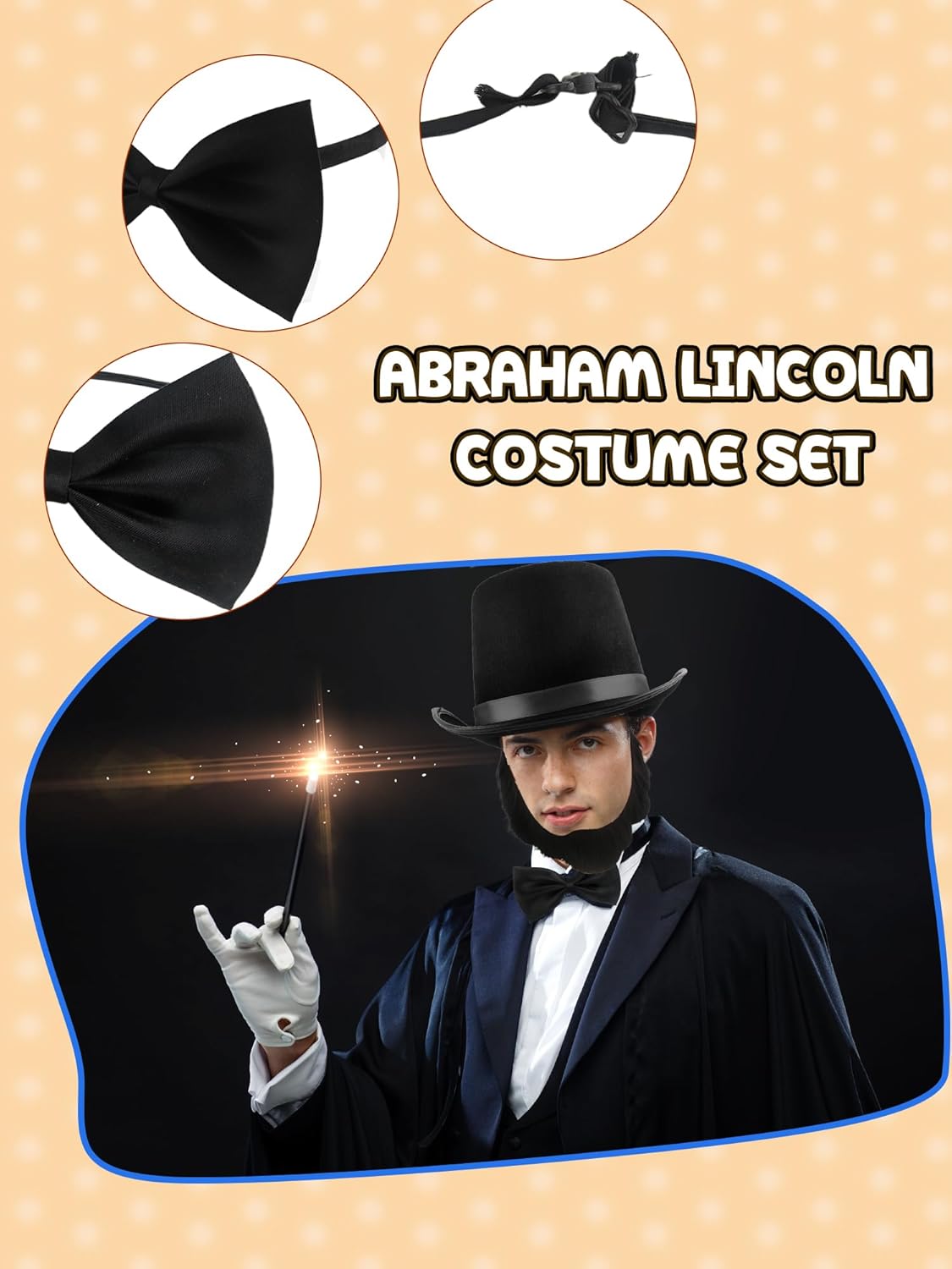 6 Pcs 1920s Gentleman Hat Costume Presidents Day 1920s Costume Accessories for Halloween Cosplay Retro Party