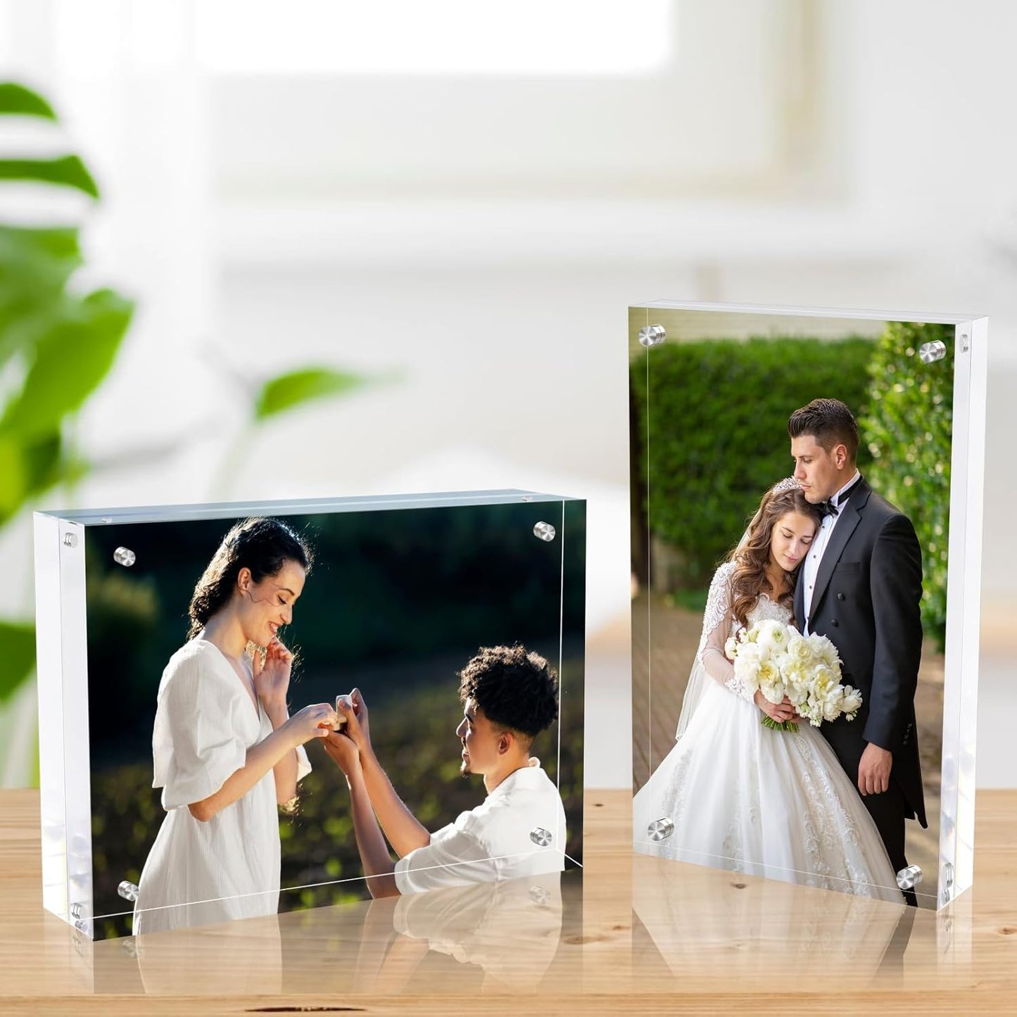 5x7 Inches Acrylic Picture Frames 1 Pack, Double Sided Magnetic Photo Frames,Free Standing on Desk or Table Clear Picture Frames