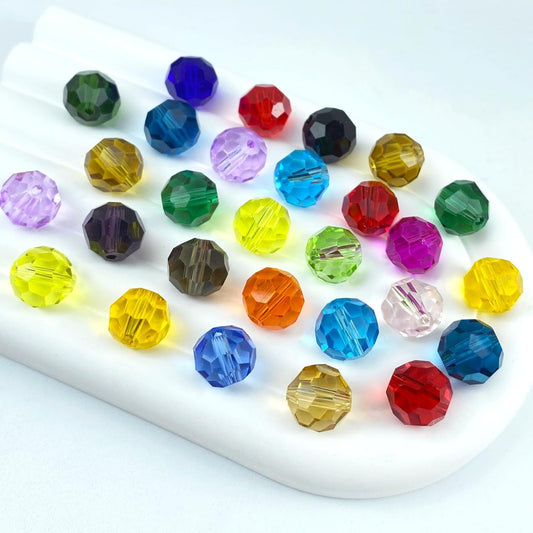 400 PCS 4mm Crystal Glass Beads Round Multiple Faceted Loose Spacer Glass Beads for DIY Handcrafte Bracelet Necklace Earring Jewelry Making(Multicolor)
