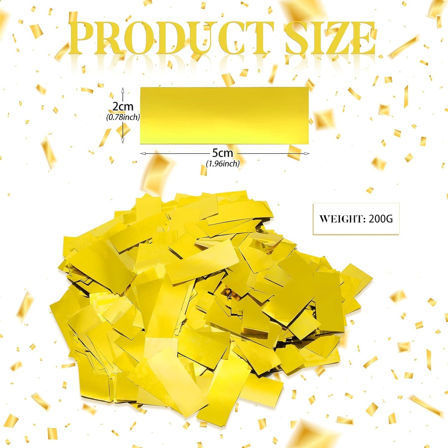 Sumind 200 Grams Gold Silver Large Metallic Confetti Rose Glitter Throwable Table Scatter Foil Confetti for Wedding Birthday Party Baby Shower Graduation Christmas Celebrations(Gold)