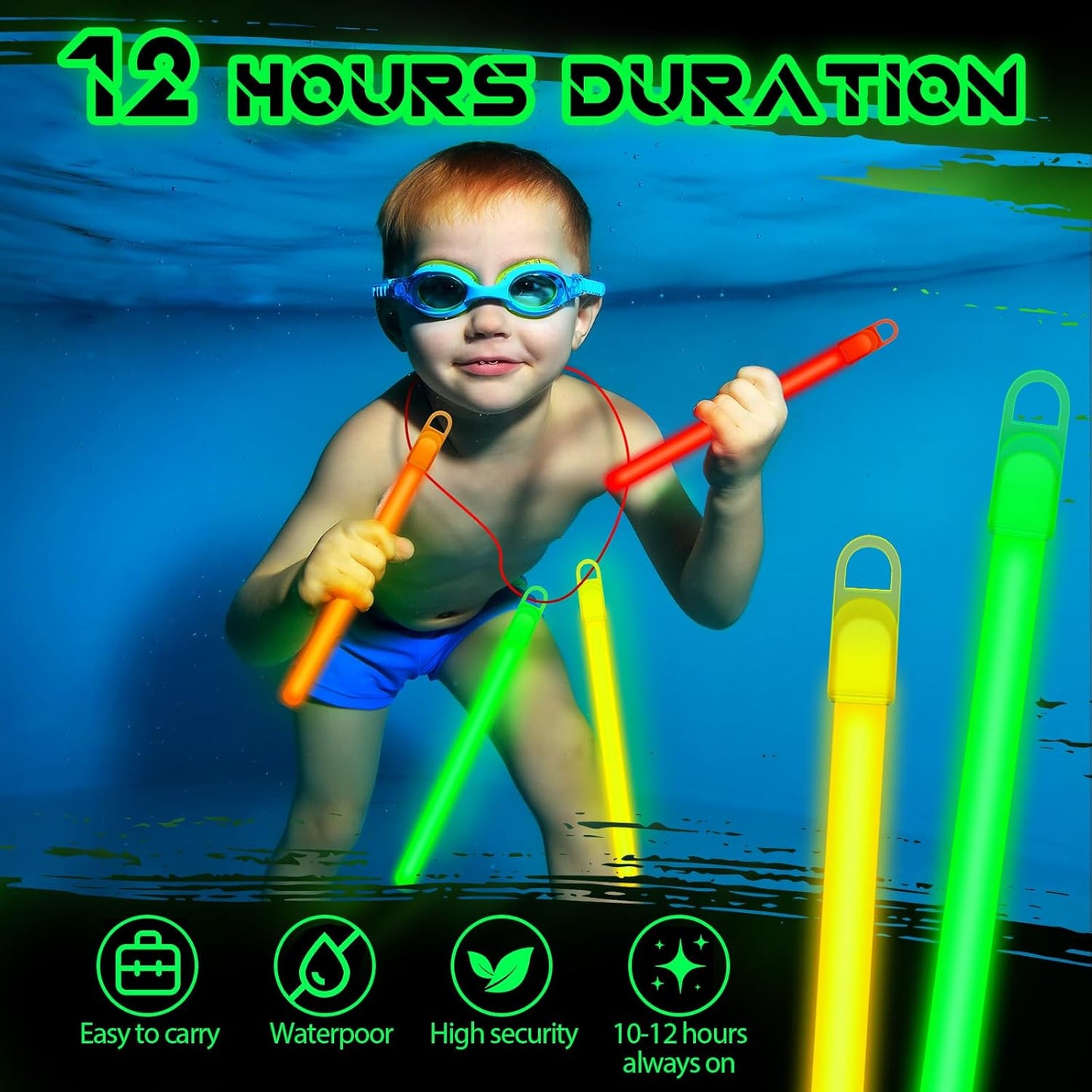 Lewtemi 4" or 6" 100 Pack Bright Glow Sticks Bulk, Glow in The Dark Party Supplies Birthday and Holidays Party Favors