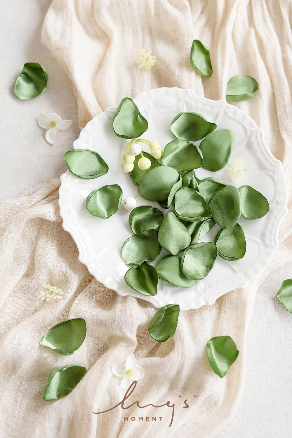 Ling's Moment Rose Petals, Silk Flower Petals for Wedding/Aisle/Flower Girl Baskets/Table Centerpiece Décor,etc.Olive Green 200pcs