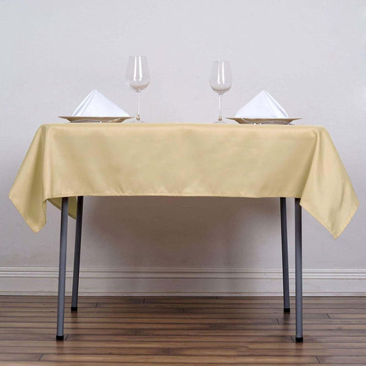 Efavormart 54x54 Champagne Wholesale Linens Seamless Polyester Square Linen Tablecloth for Wedding Banquet Party Restaurant
