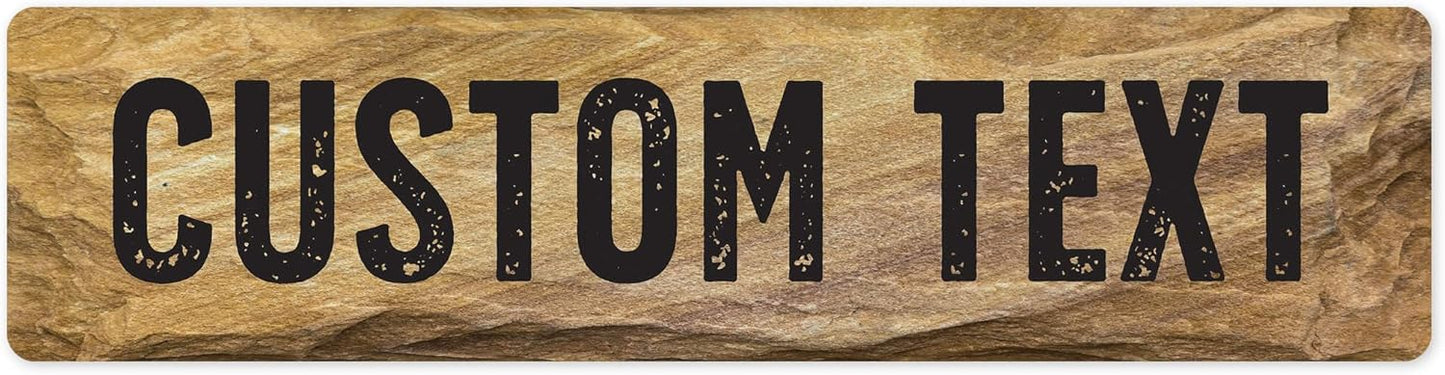 Custom Sign, Christmas Gift Custom Street Sign, 11 Font Colors, 13 Font Styles, 4 Hole Options, 22 Sizes, 3x12 Inches, Rust Free DiBound, Fade Resistant, Made in USA by My Sign Center (Stone)