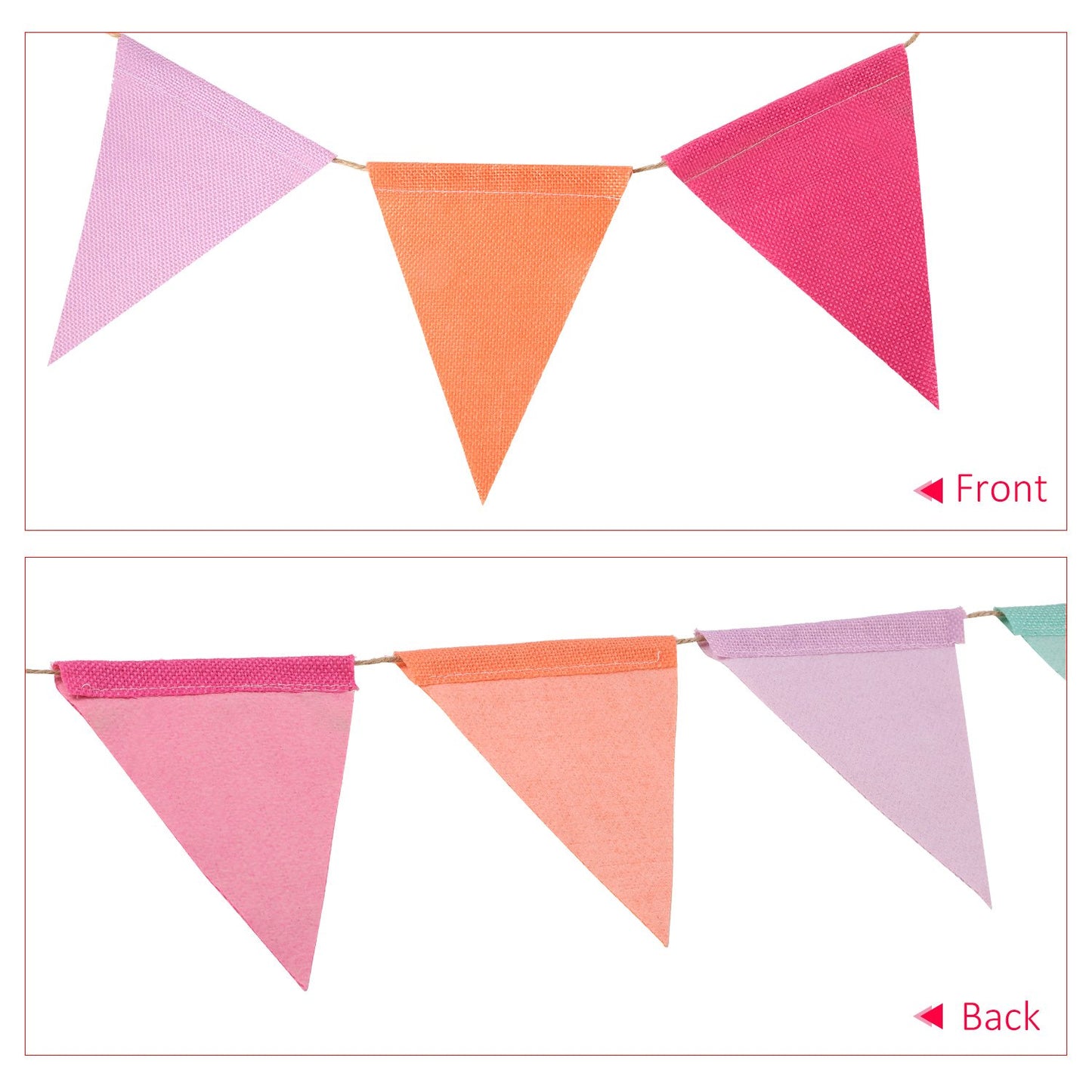 HESTYA 42 Pieces Colorful Pennant Banner Flag Multicolor Bunting String Triangle Banner Pennants
