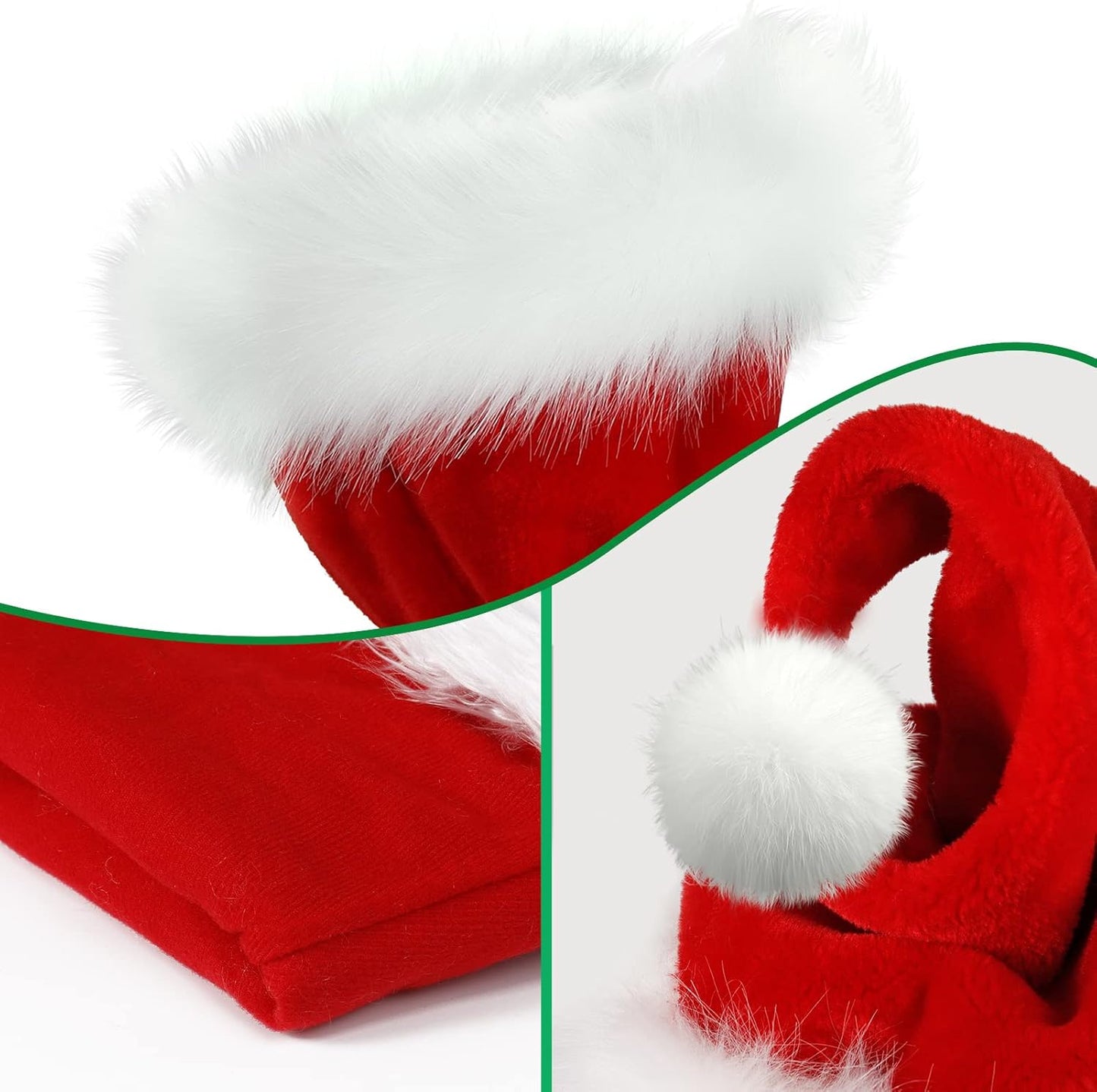 Christmas Hat for Kids,Santa Hat Xmas Hat Velvet Comfort Thicken Fur Holiday Hat