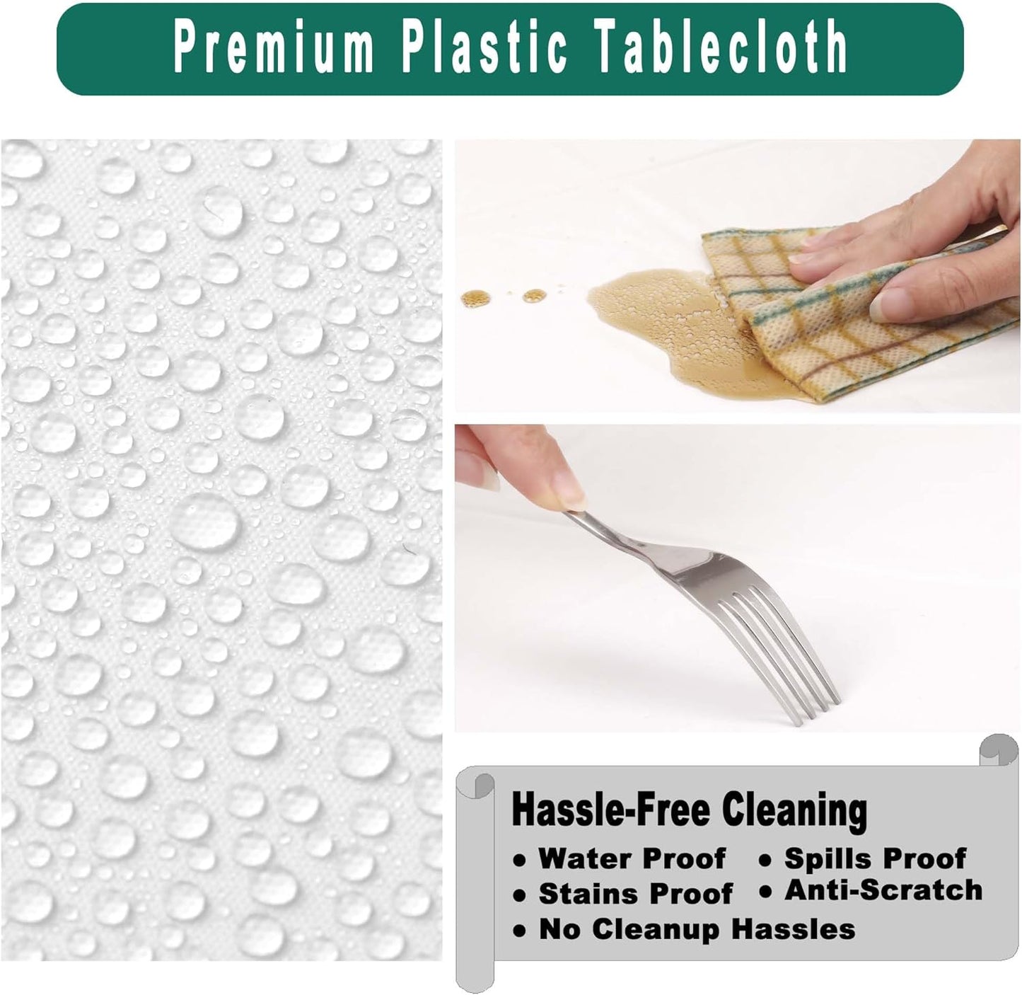 Black & White Gingham Checkered Plastic Tablecloths 2 Pack Disposable Table Covers 54 x 108 Inch Party Tablecovers Buffalo Plaid Table Cloth for BBQ, Picnic, Birthday