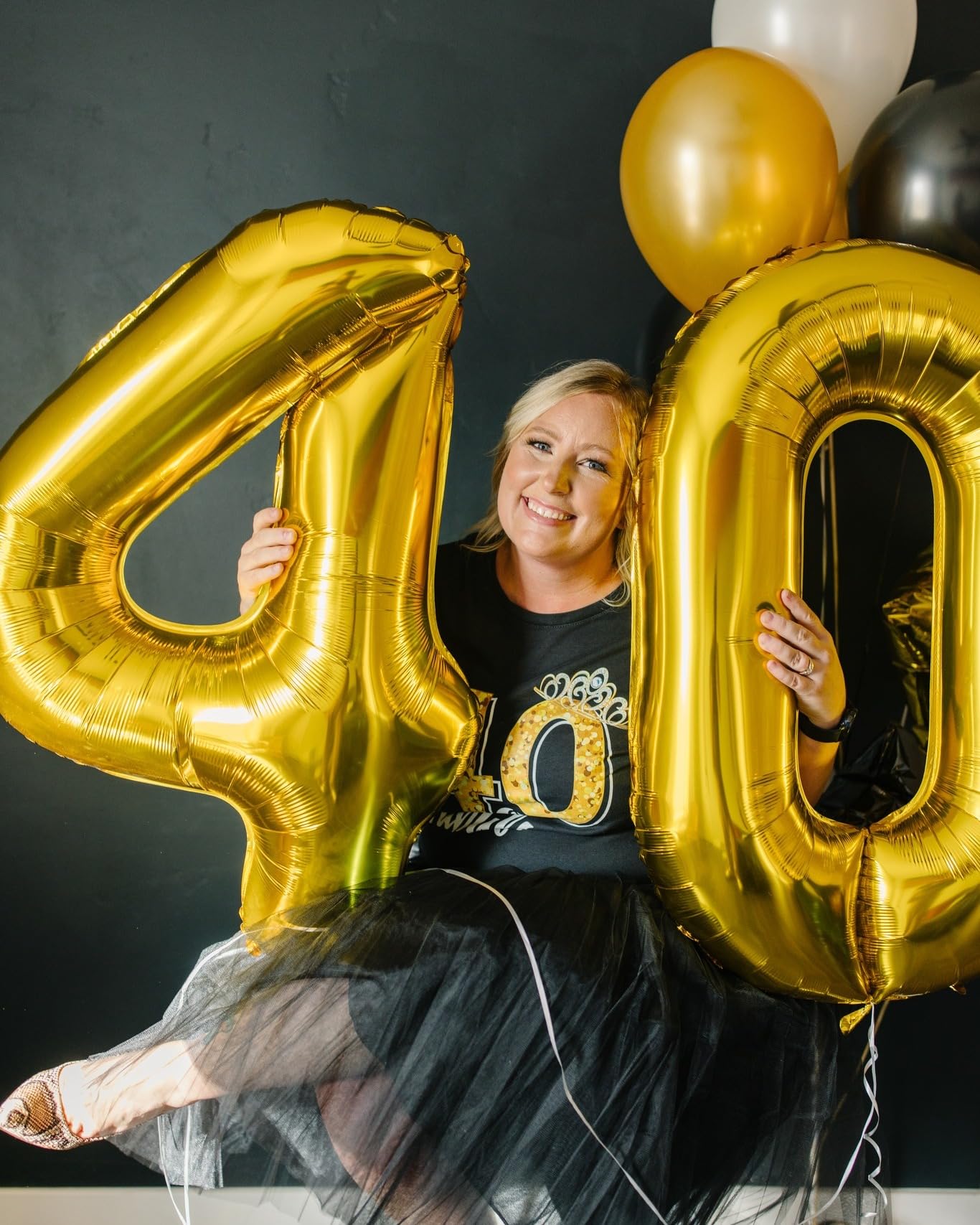 Gold 0 Balloon - Number Balloon 40 Inch, 0th Gold Birthday Decorations