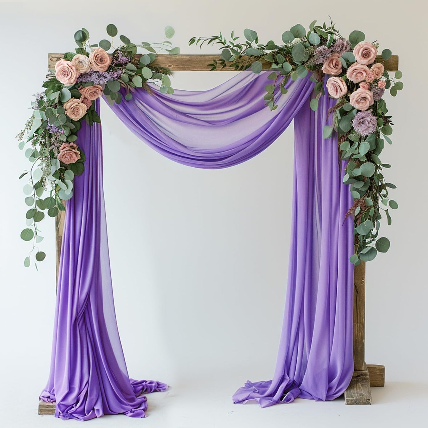 Wokceer Wedding Arch Draping Fabric - 28.7" x 20FT Lavender Purple Sheer Drapes for Wedding Ceremony, Birthday Party, Bridal Shower Decoration