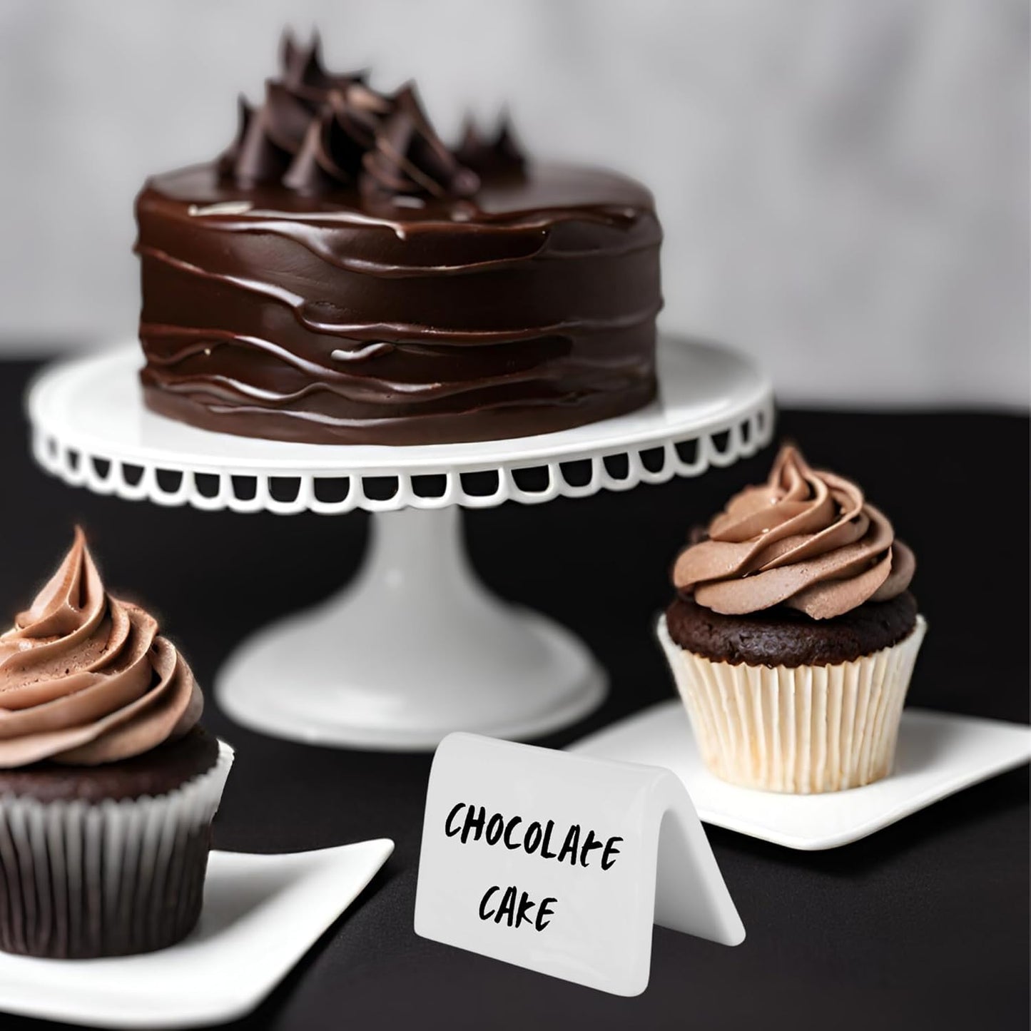 Double Sided Ceramic Dry Erase Table Tent Sign White - 3-1/2"x2" - Reusable Tabletop Setting. Great for Wedding, Birthday, Picnic, Banquet, Buffet, Bakery, Party, Events, Message Board, Food Tents