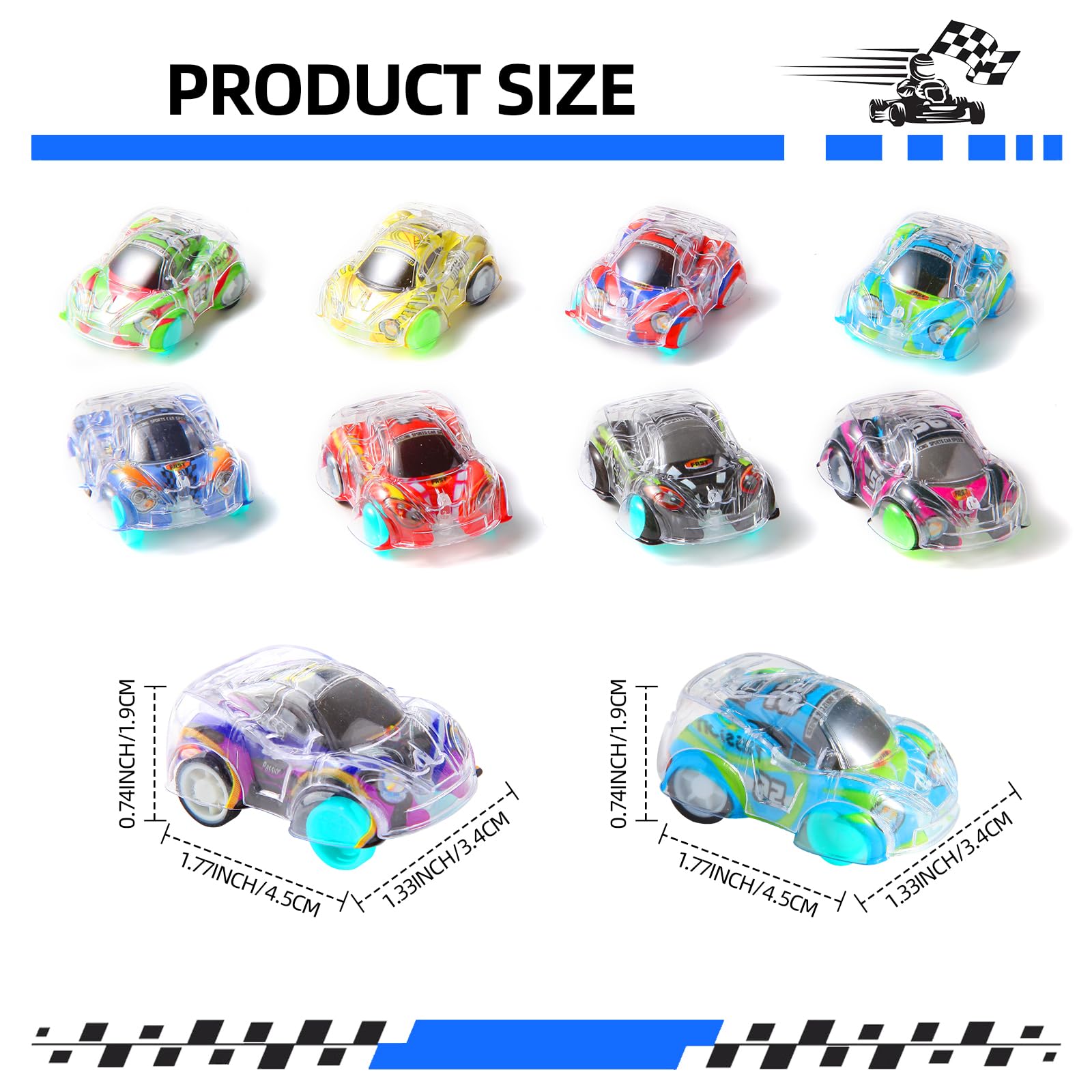 Benzem 50 Pcs Mini Pull Back Cars Set, Pull Back Racing Vehicles for Kids Toddlers, Bulk Toys Party
