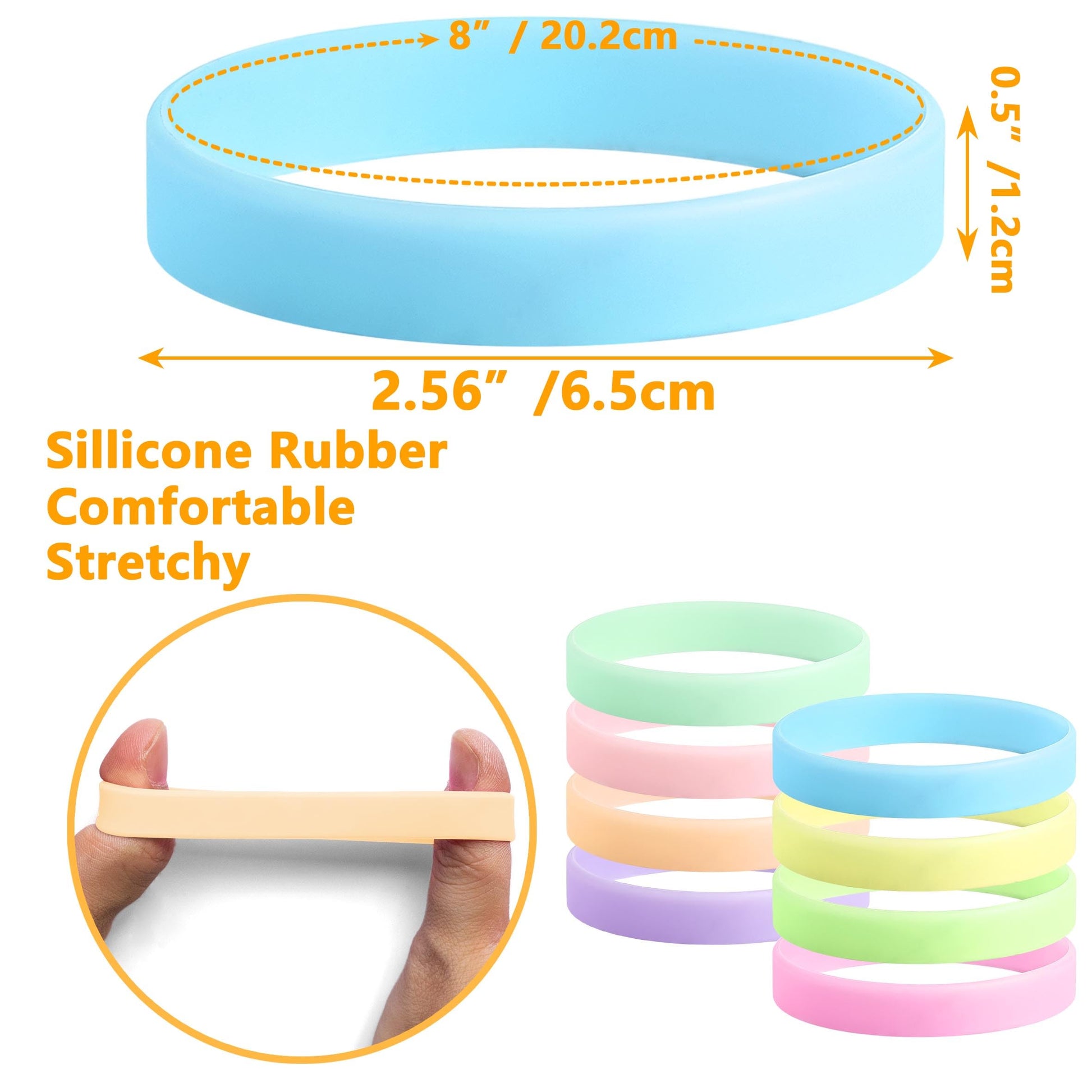 Lesnala 24Pcs Glow in the Dark Silicone Bracelets 8 Colors for Party Events