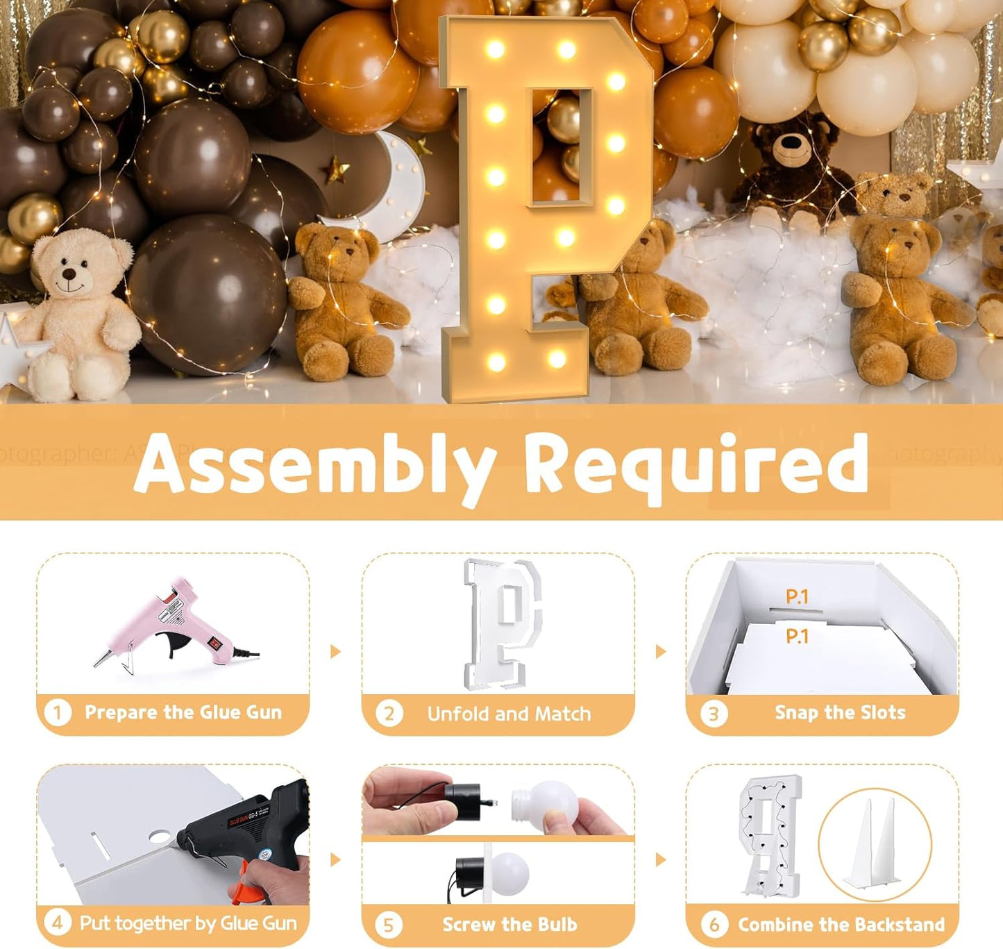 imprsv 4FT Marquee Light Up Letters for Birthday Party Decorations Large Marquee Letters for Wedding Event Bridal Shower Engagement Anniversarty Party Decor,Letter P