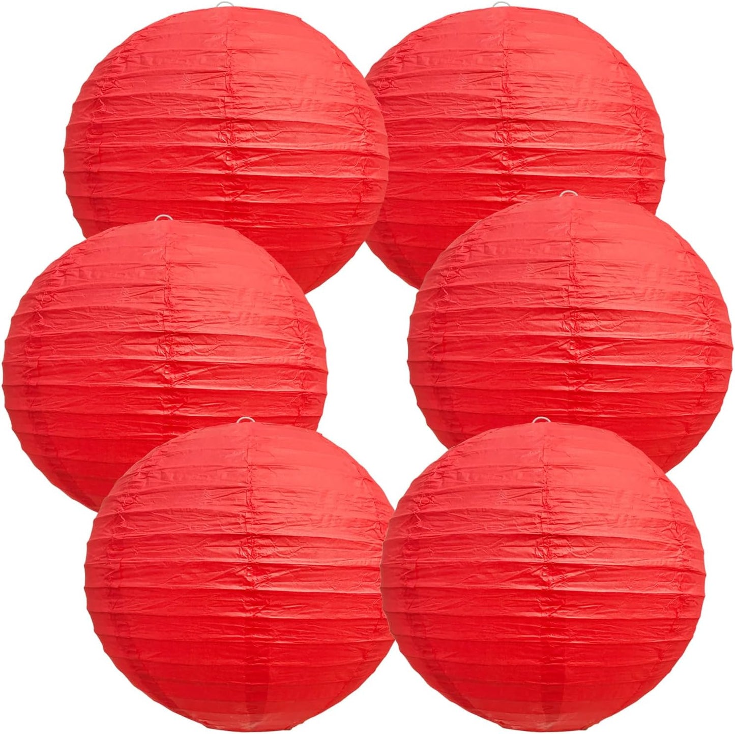 BEISHIDA 12-Inch Red Round Paper Lanterns Decorative Hanging Asia Chinese Japanese Paper Lanterns Lamp for Birthday Wedding Baby Bridal Shower Christmas Home Decor Party Decoration（6 Packs）