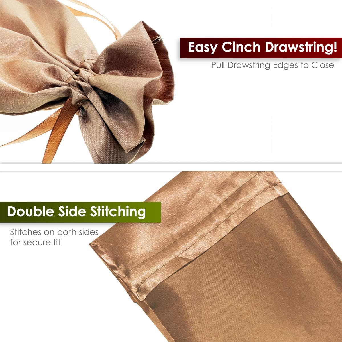 4" x 6" Old Gold Satin Gift Bags, Jewelry Bags, Wedding Favor Drawstring Bags Baby Shower Christmas Gift Bags 50 per Pack