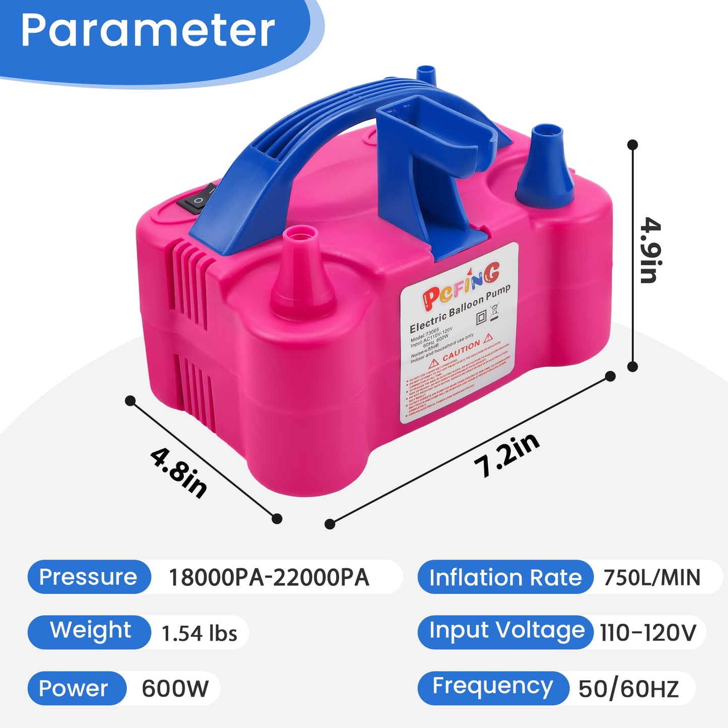 PCFING Balloon Pump Electric and Balloon Tying Tool in One, Portable Balloons Inflator Blower