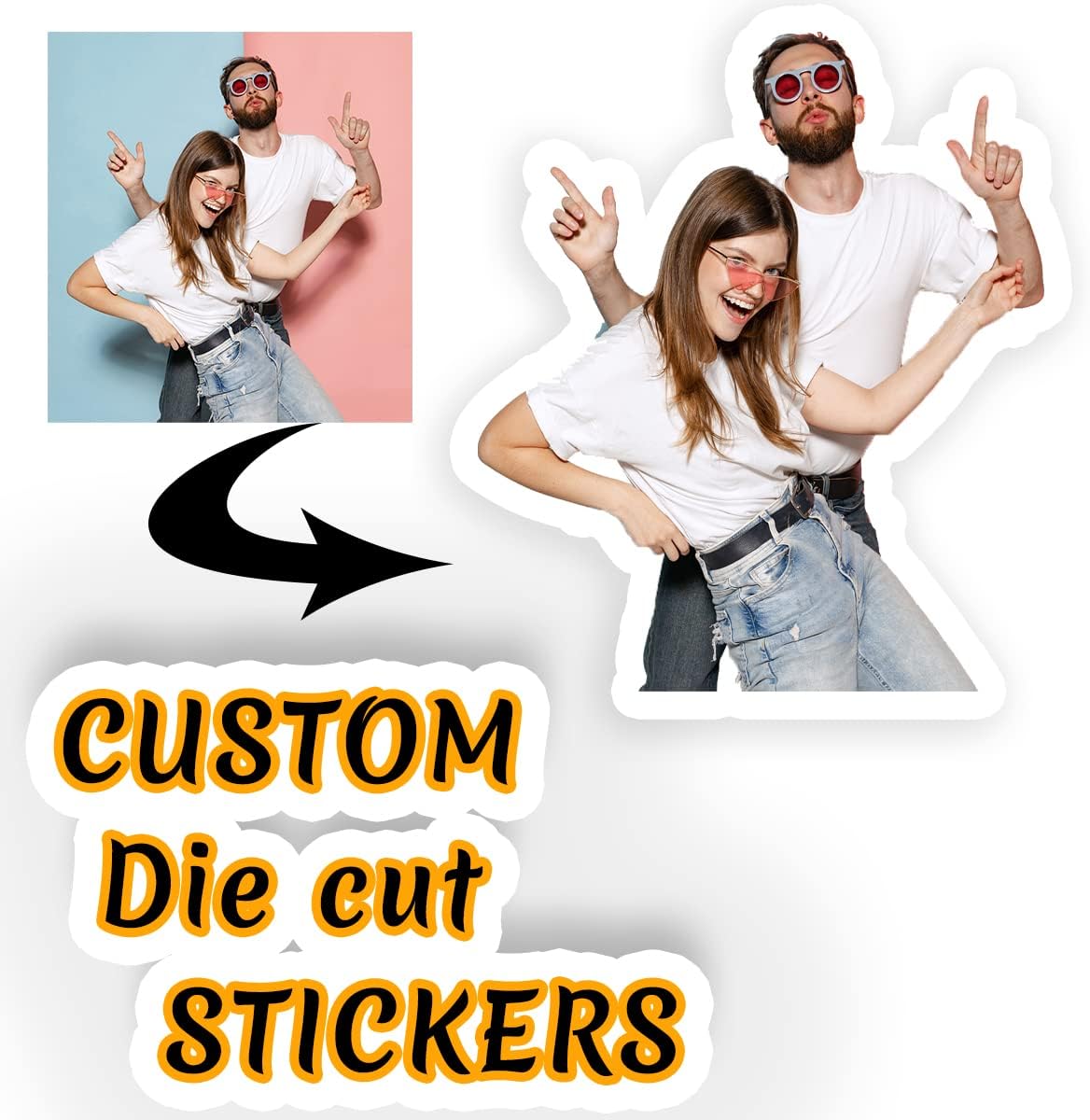 Custom Stickers Personalized Die Cut Labels Customized Funny Decals with Photo Image Make Your Own Vinyl Waterproof Stickers Labels Bulk 100 Pack