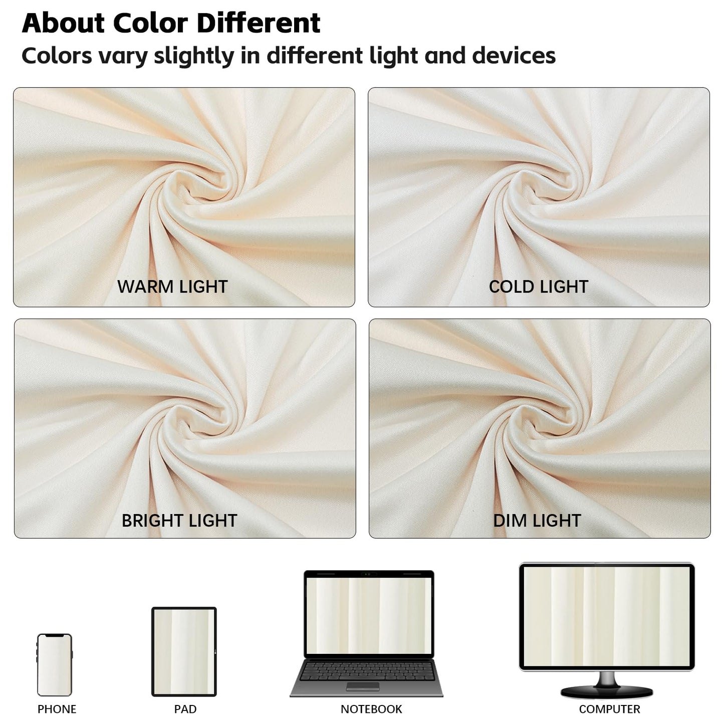 10x10ft Wrinkle Free Ivory Backdrop Curtain for Parties Soft Fabric Drapes Wedding Ivory Curtain