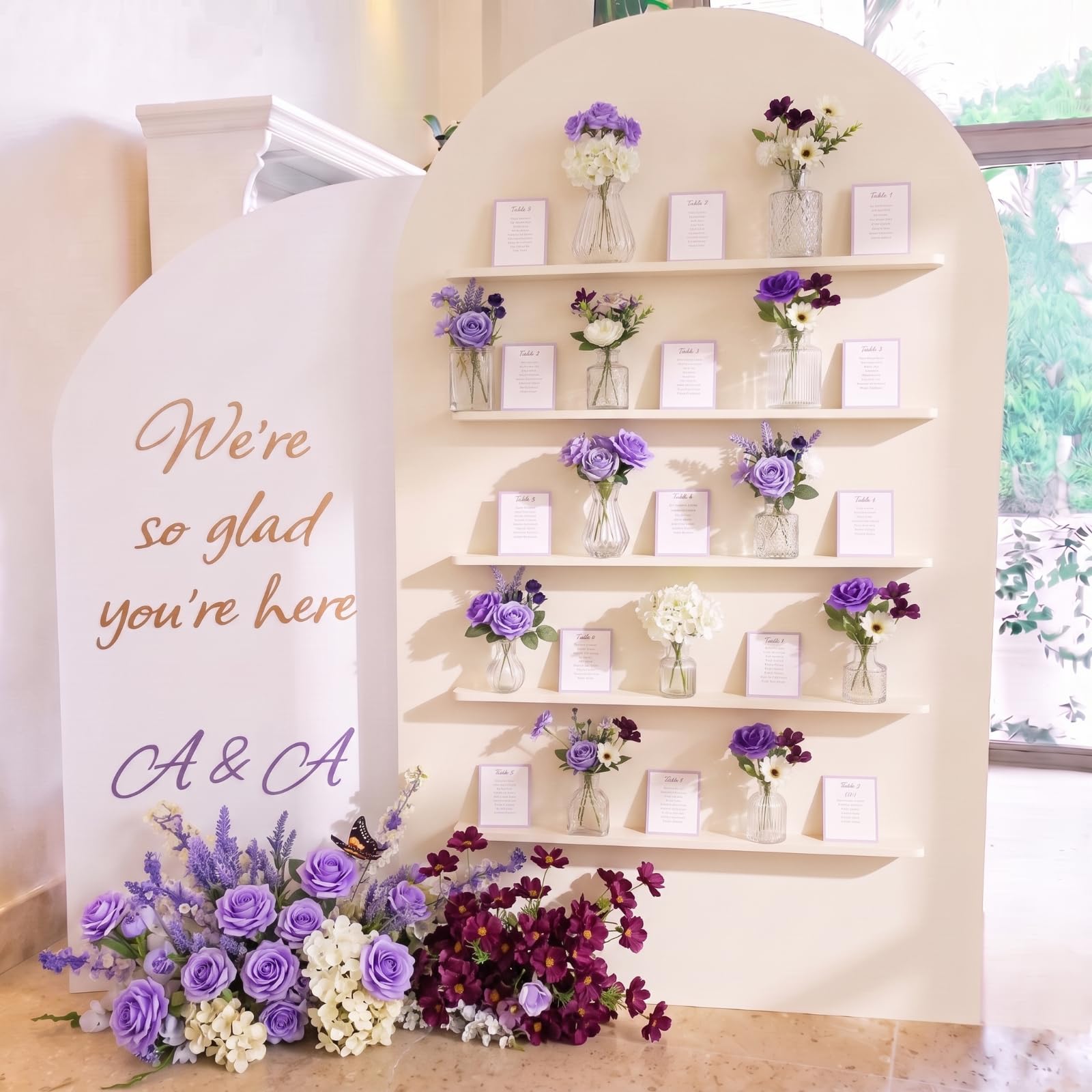 Ferrochef 36 Pcs Artificial Flowers Table Centerpiece with Vases Colorful Wildflower Centerpieces