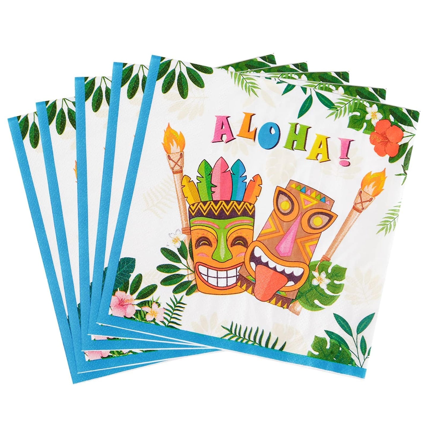 WERNNSAI 50 PCS Hawaiian Paper Napkins for Tropical Party Decorations