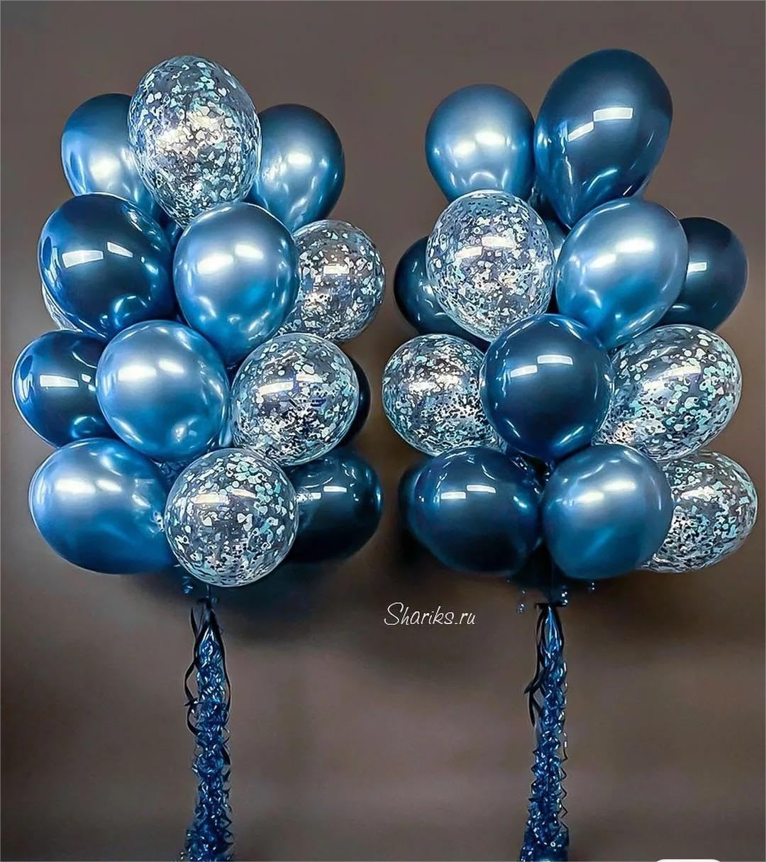 Chrome Metallic Blue Balloons 12 inch, 50 Pcs 3.2g Latex Balloons for Birthday Wedding Baby Shower Christmas Party Decoration
